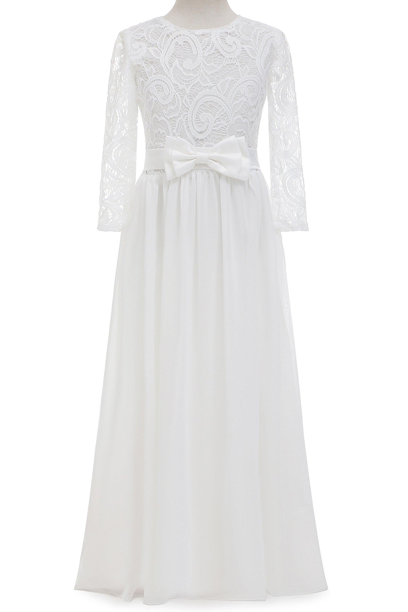 A-Line Floor Length Tulle Lace Flower Girl Dress CF0284 - COCOMELODY