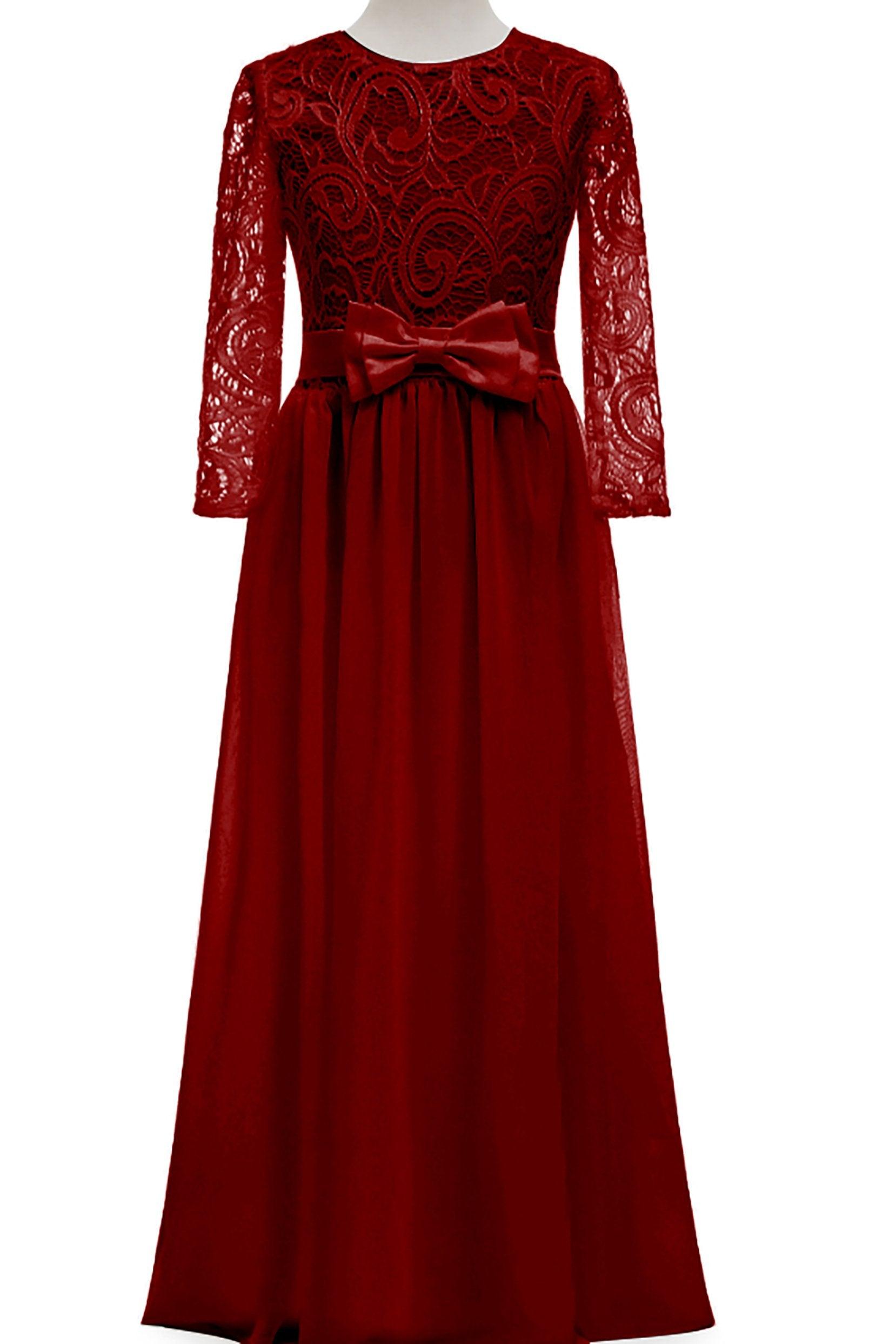 A-Line Floor Length Tulle Lace Flower Girl Dress CF0284 - COCOMELODY