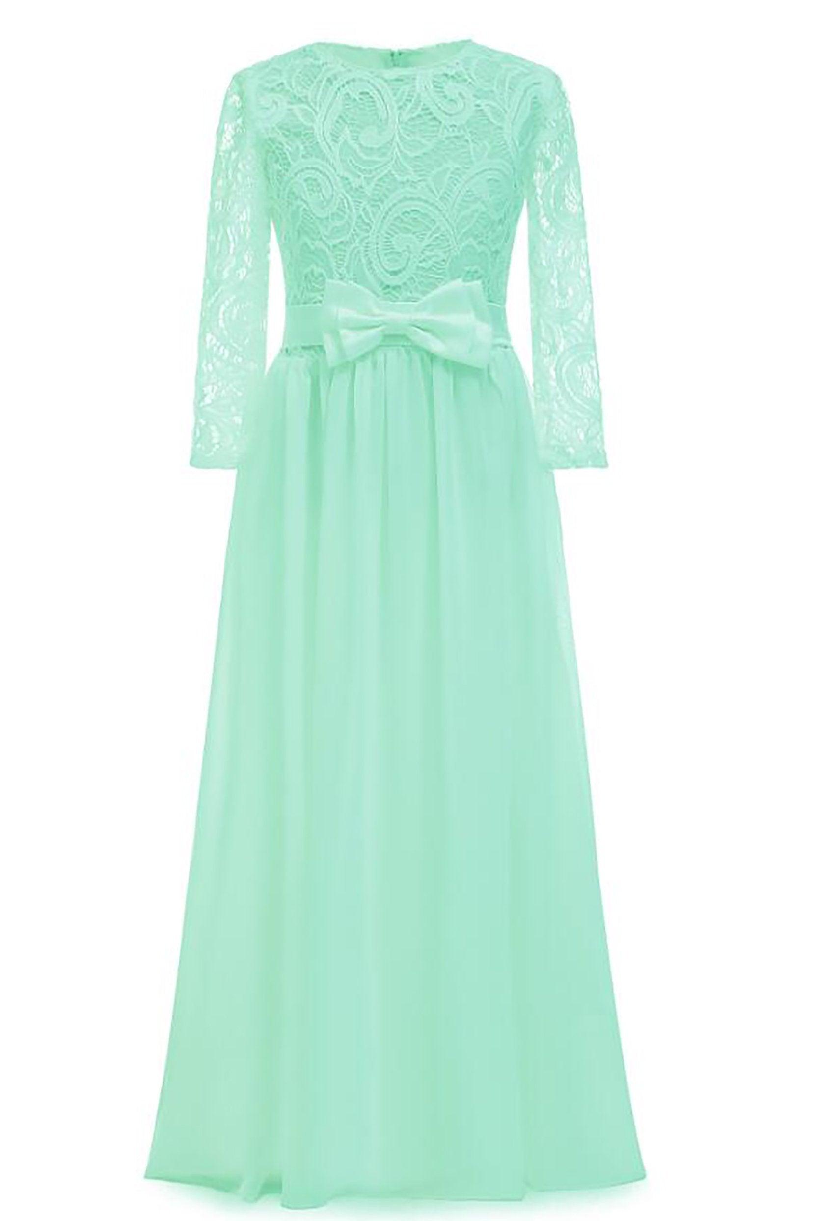 A-Line Floor Length Tulle Lace Flower Girl Dress CF0284 - COCOMELODY