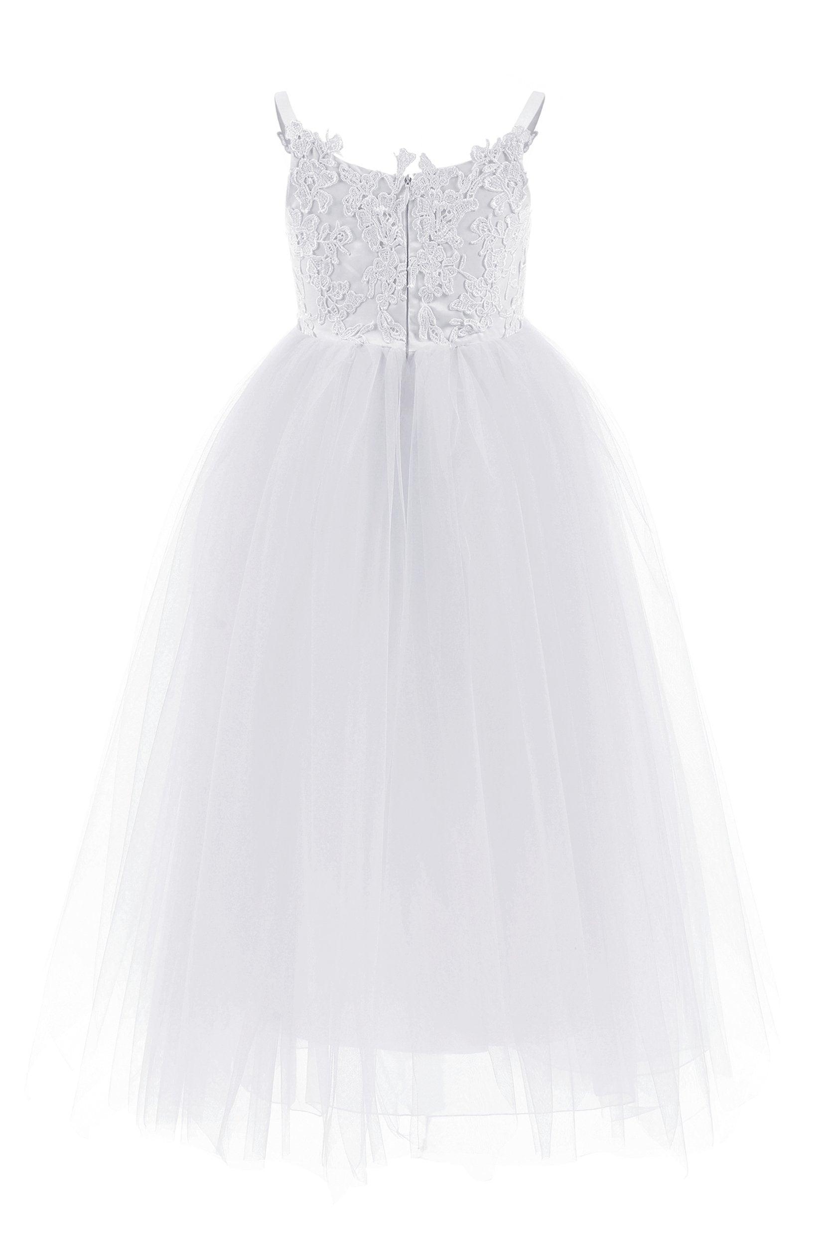 A-Line Floor Length Tulle Lace Flower Girl Dress CF0291 - COCOMELODY