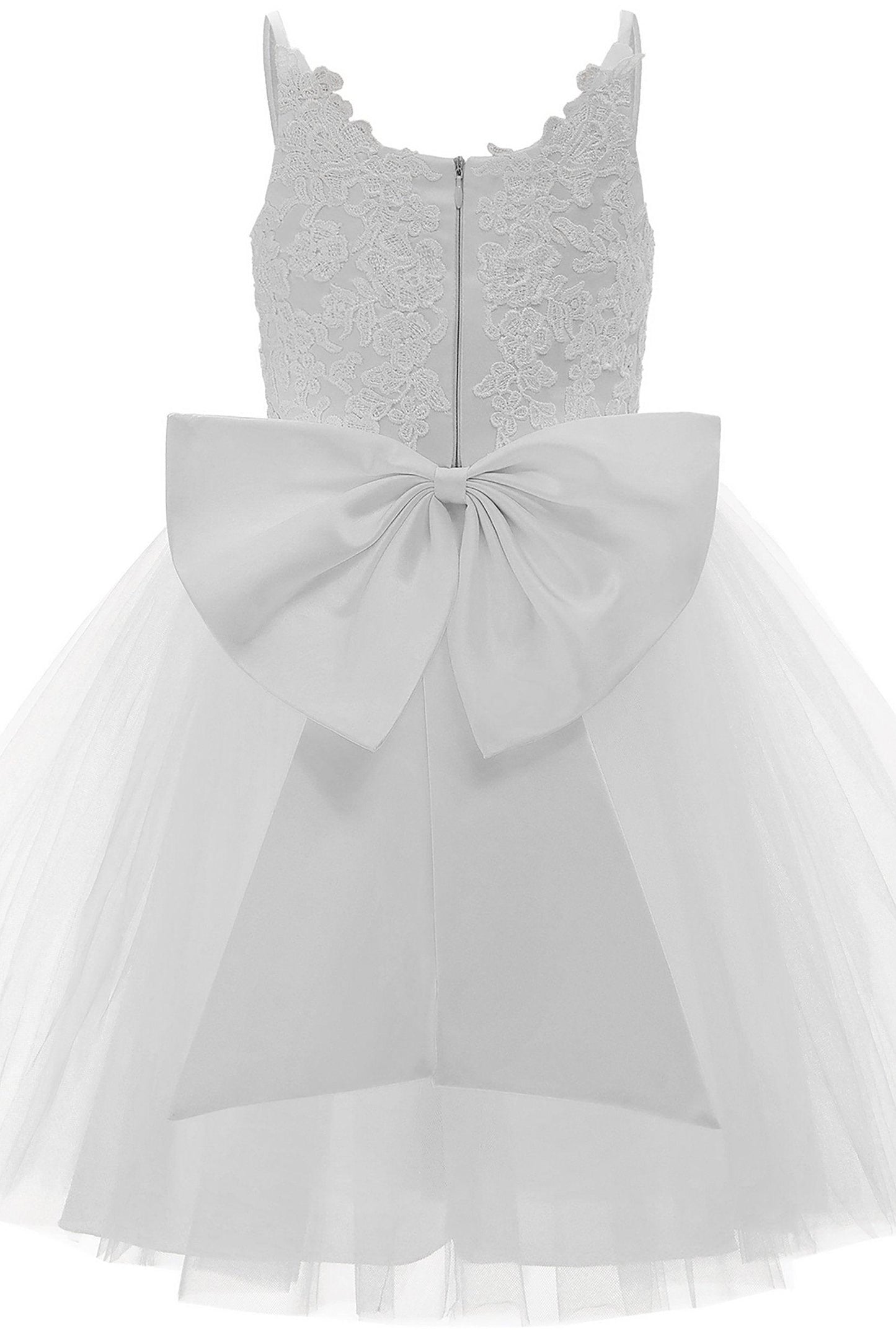 A-Line Knee Length Tulle Lace Flower Girl Dress CF0292 - COCOMELODY