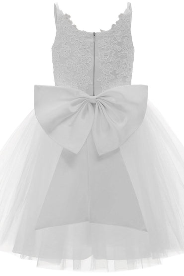 A-Line Knee Length Tulle Lace Flower Girl Dress CF0292 - COCOMELODY