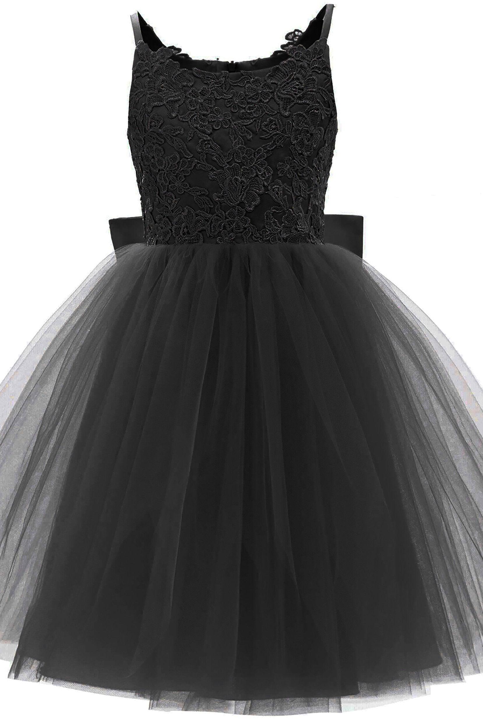 A-Line Knee Length Tulle Lace Flower Girl Dress CF0292 - COCOMELODY