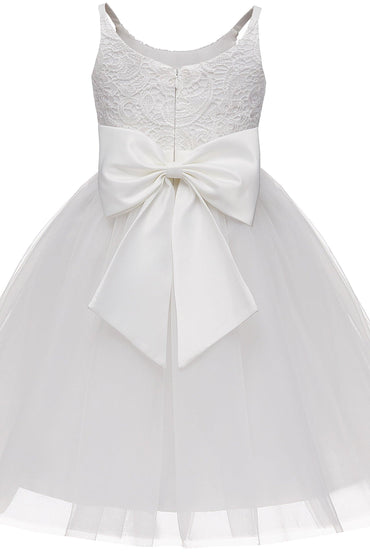 A-Line Knee Length Tulle Lace Flower Girl Dress CF0294