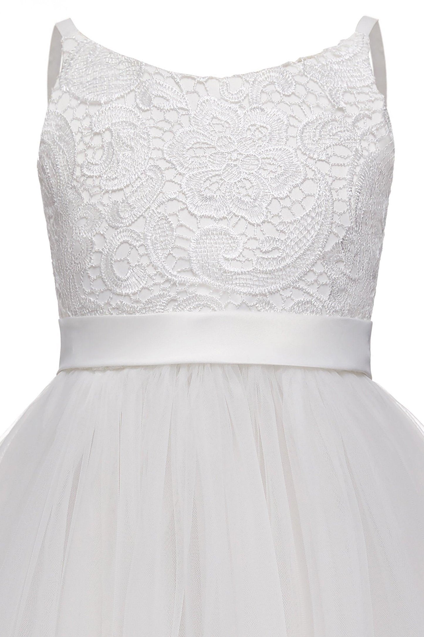 A-Line Knee Length Tulle Lace Flower Girl Dress CF0294