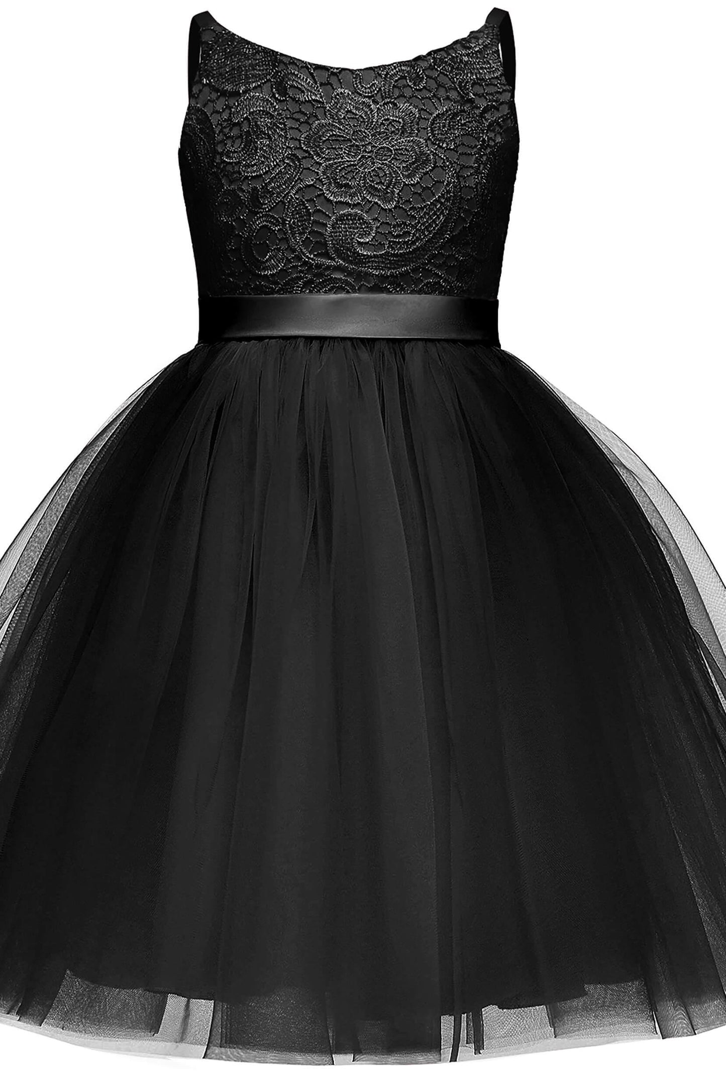 A-Line Knee Length Tulle Lace Flower Girl Dress CF0294