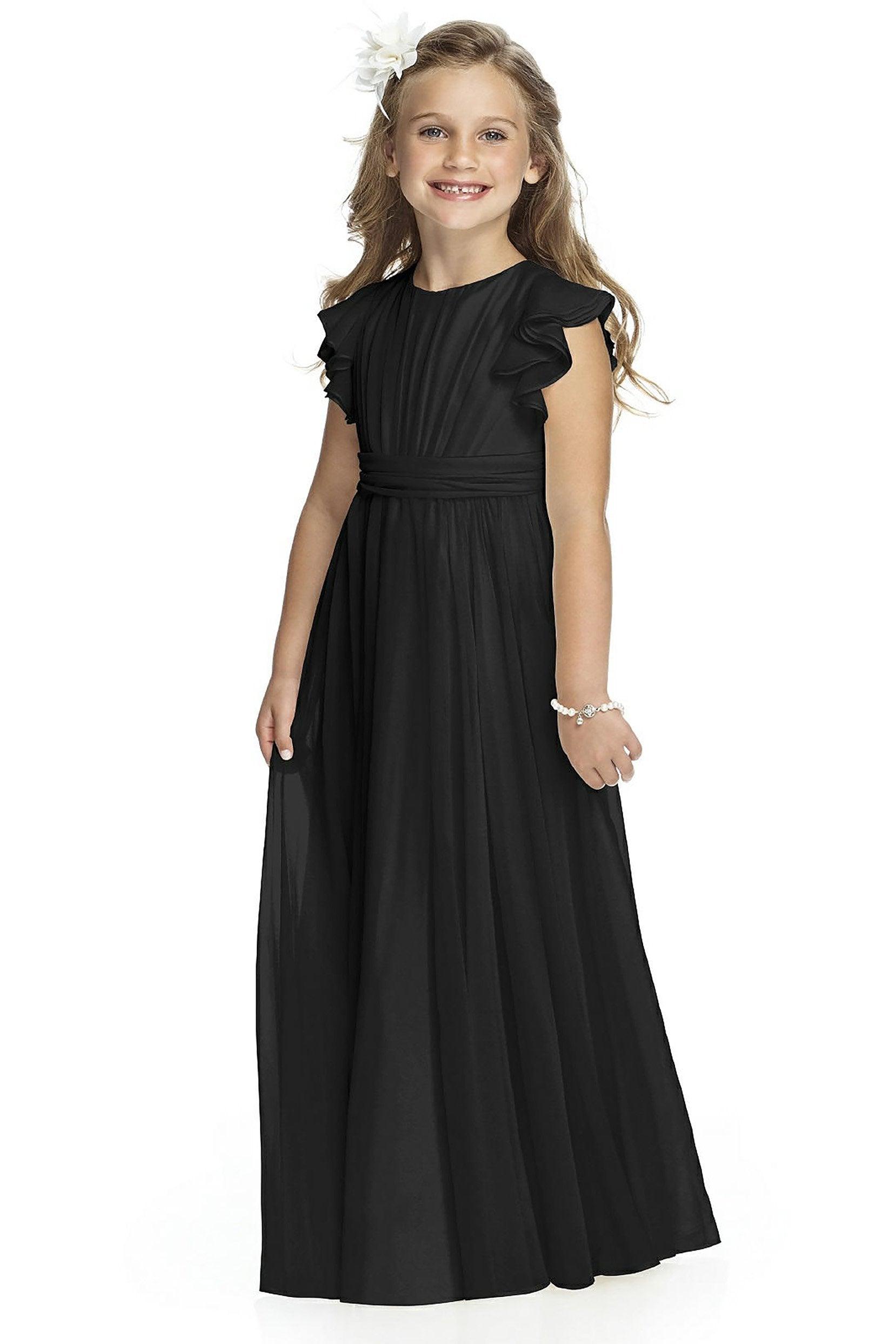 A-Line Floor Length Chiffon Flower Girl Dress CF0296 - COCOMELODY