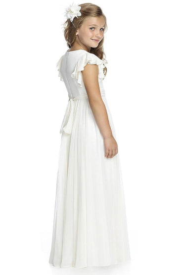 A-Line Floor Length Chiffon Flower Girl Dress CF0296