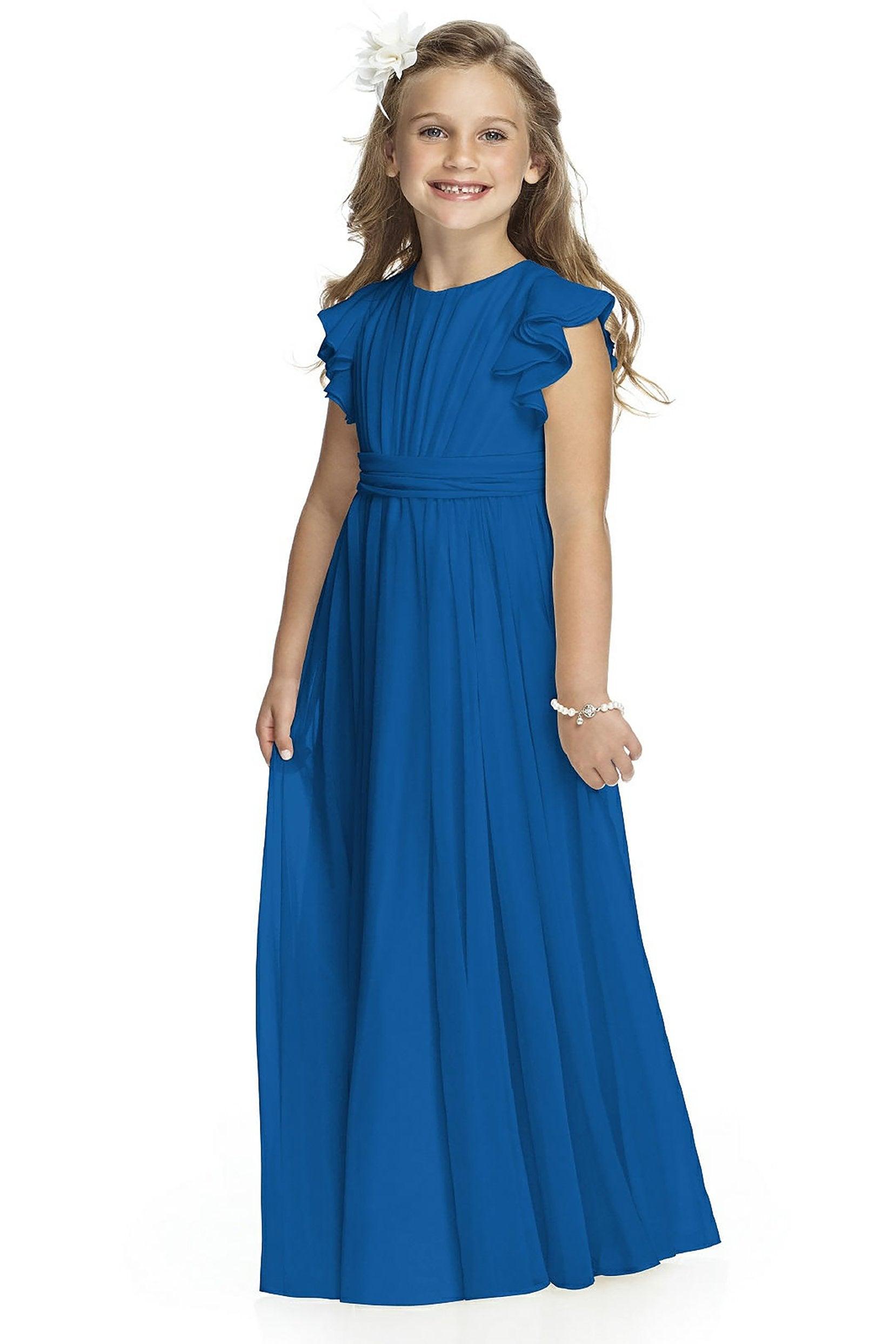 A-Line Floor Length Chiffon Flower Girl Dress CF0296 - COCOMELODY