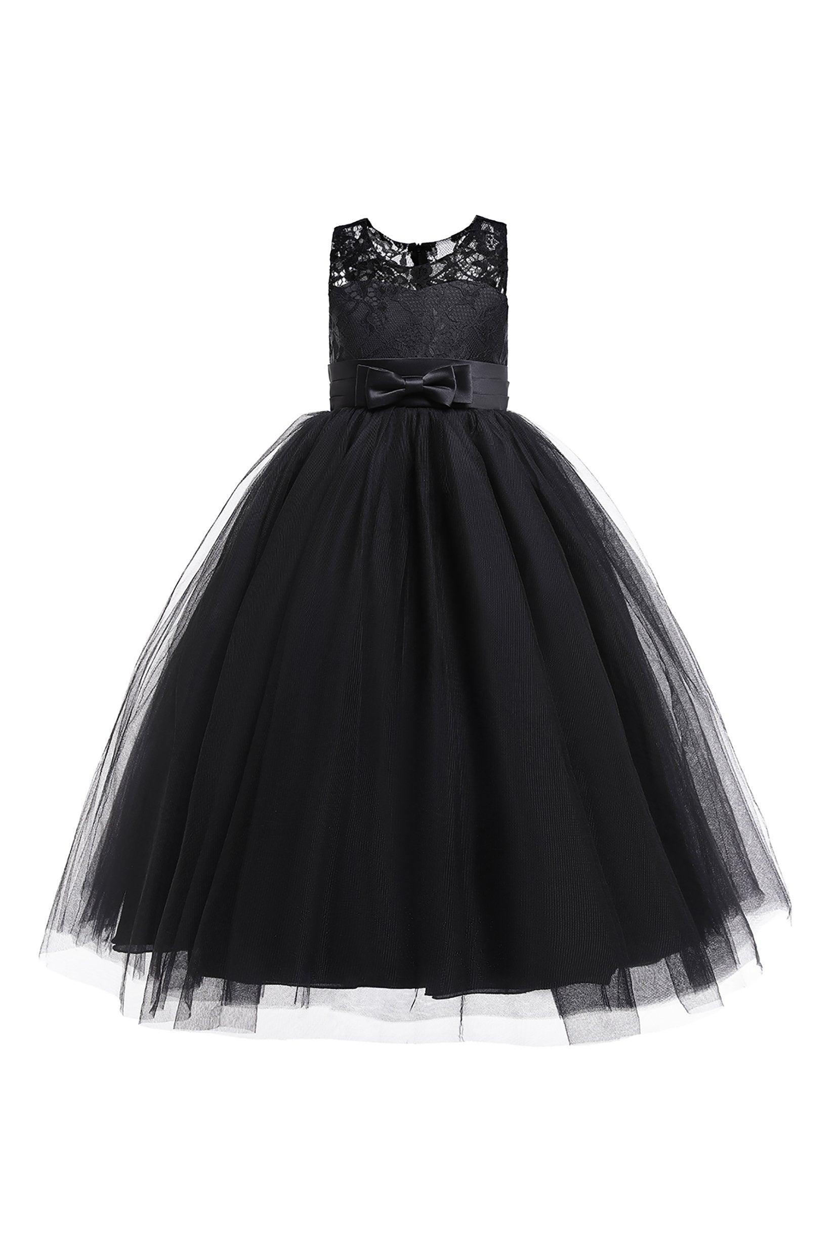 A-Line Floor Length Tulle Lace Flower Girl Dress CF0298 - COCOMELODY