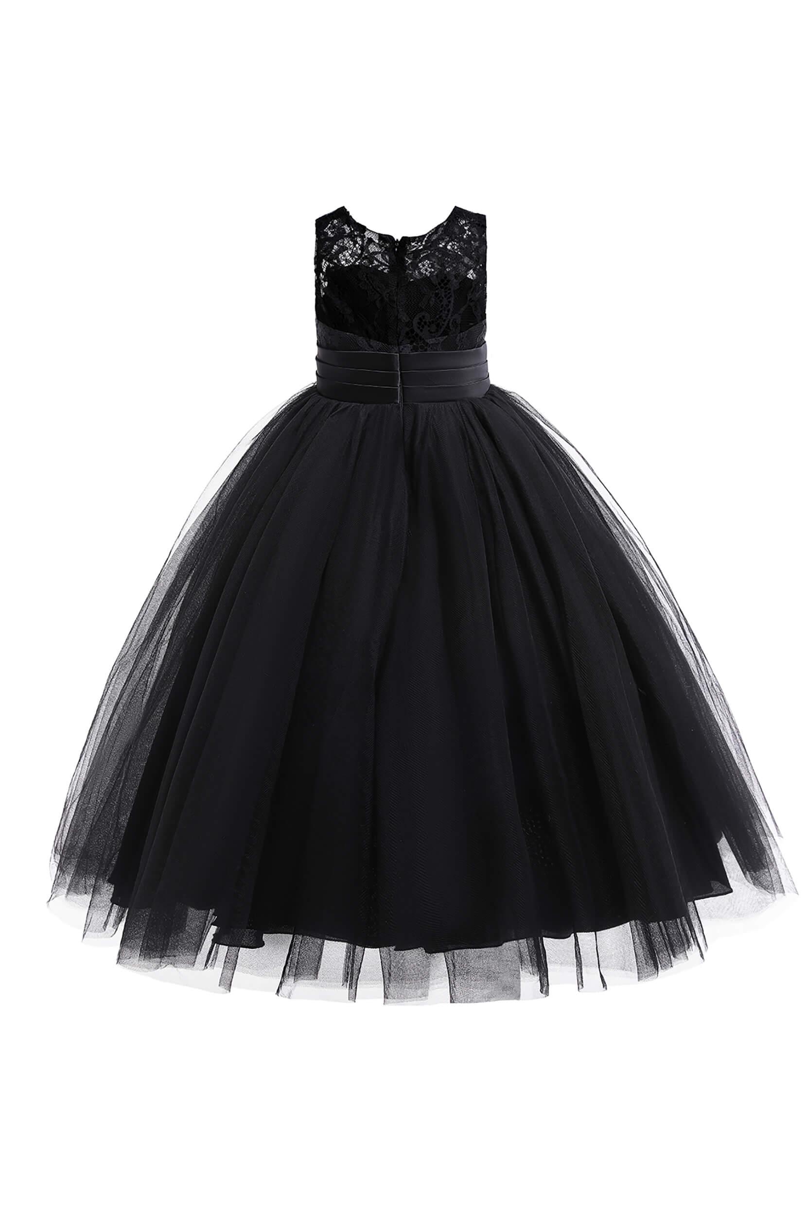 A-Line Floor Length Tulle Lace Flower Girl Dress CF0298 - COCOMELODY