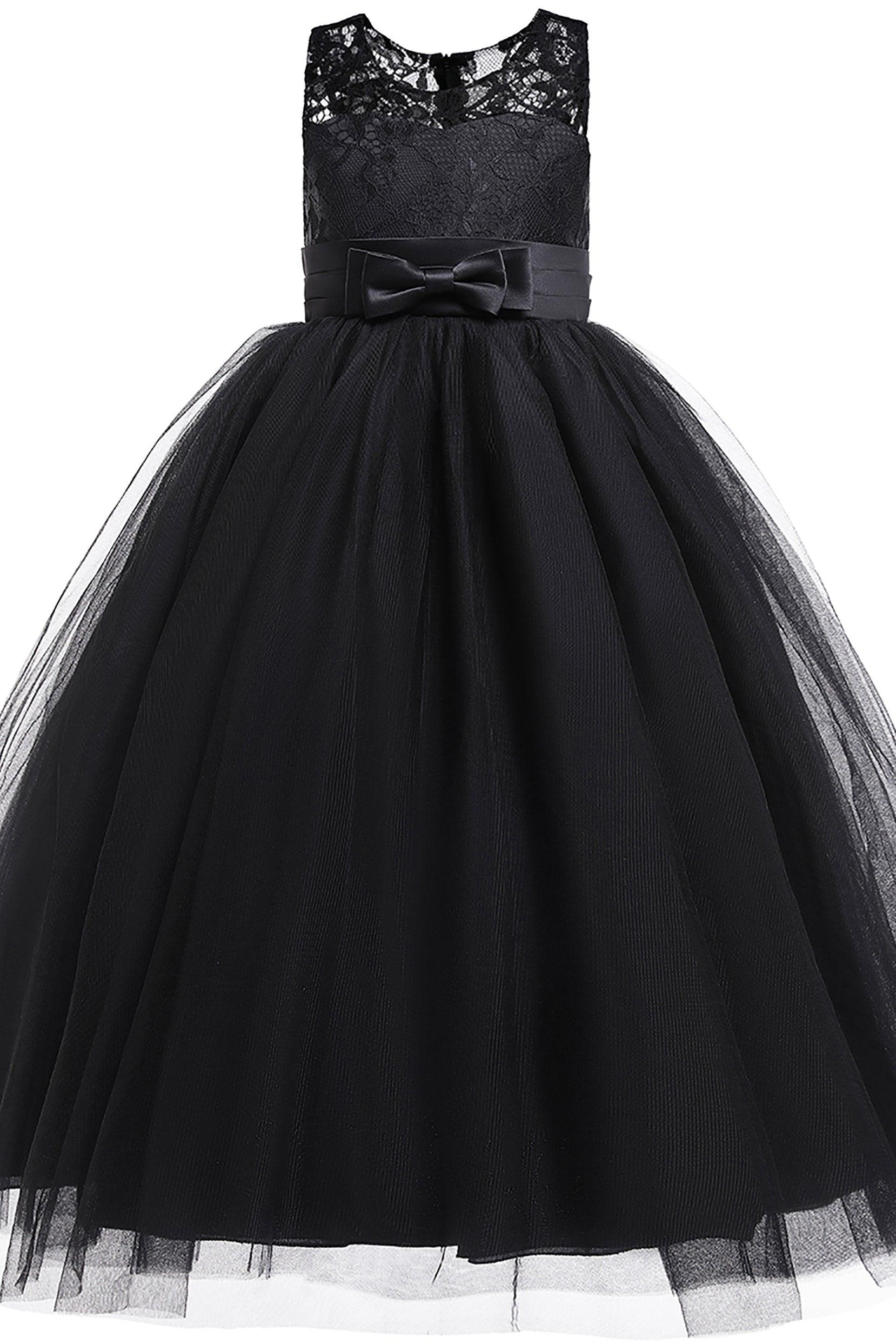 A-Line Floor Length Tulle Lace Flower Girl Dress CF0298 - COCOMELODY