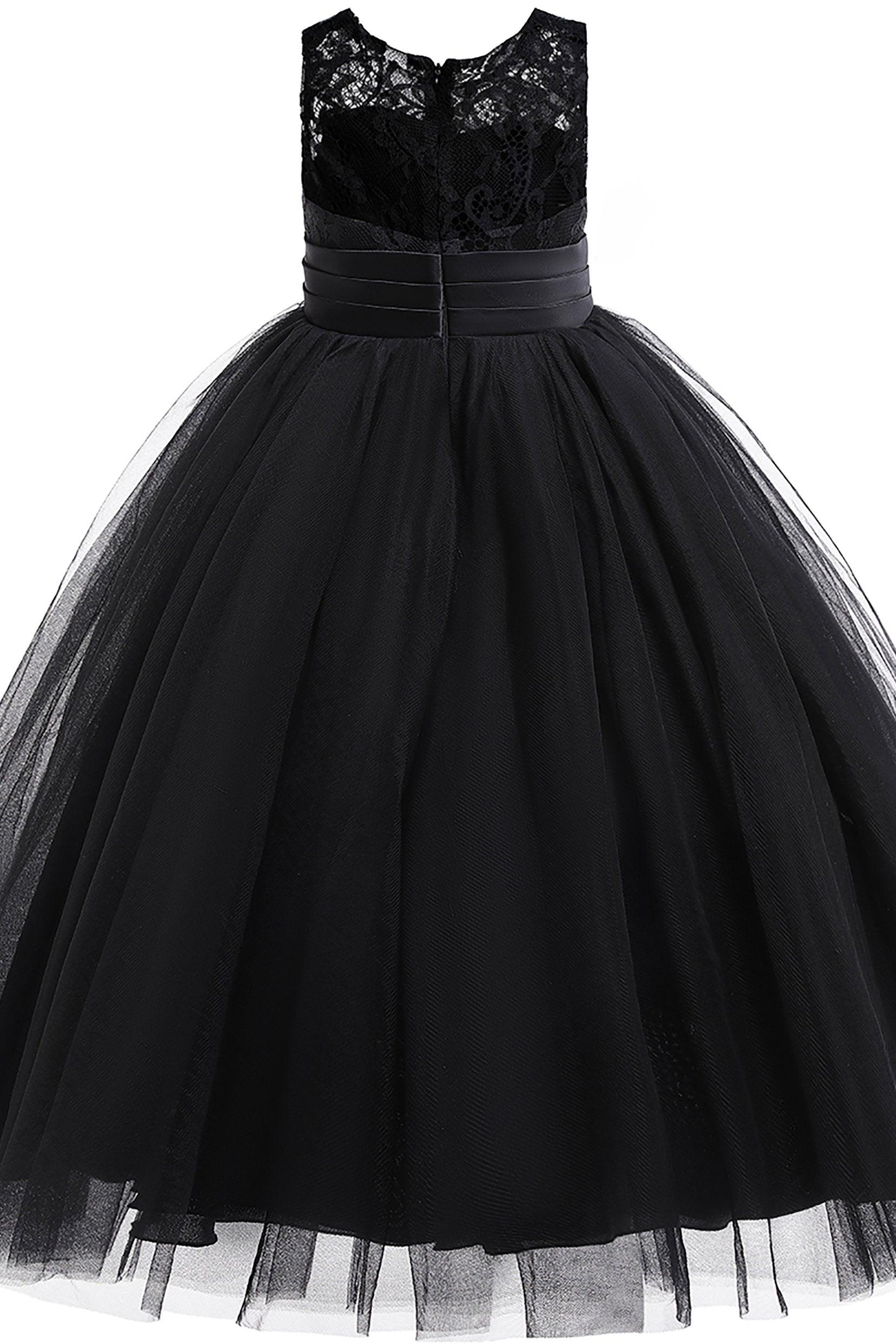 A-Line Floor Length Tulle Lace Flower Girl Dress CF0298 - COCOMELODY