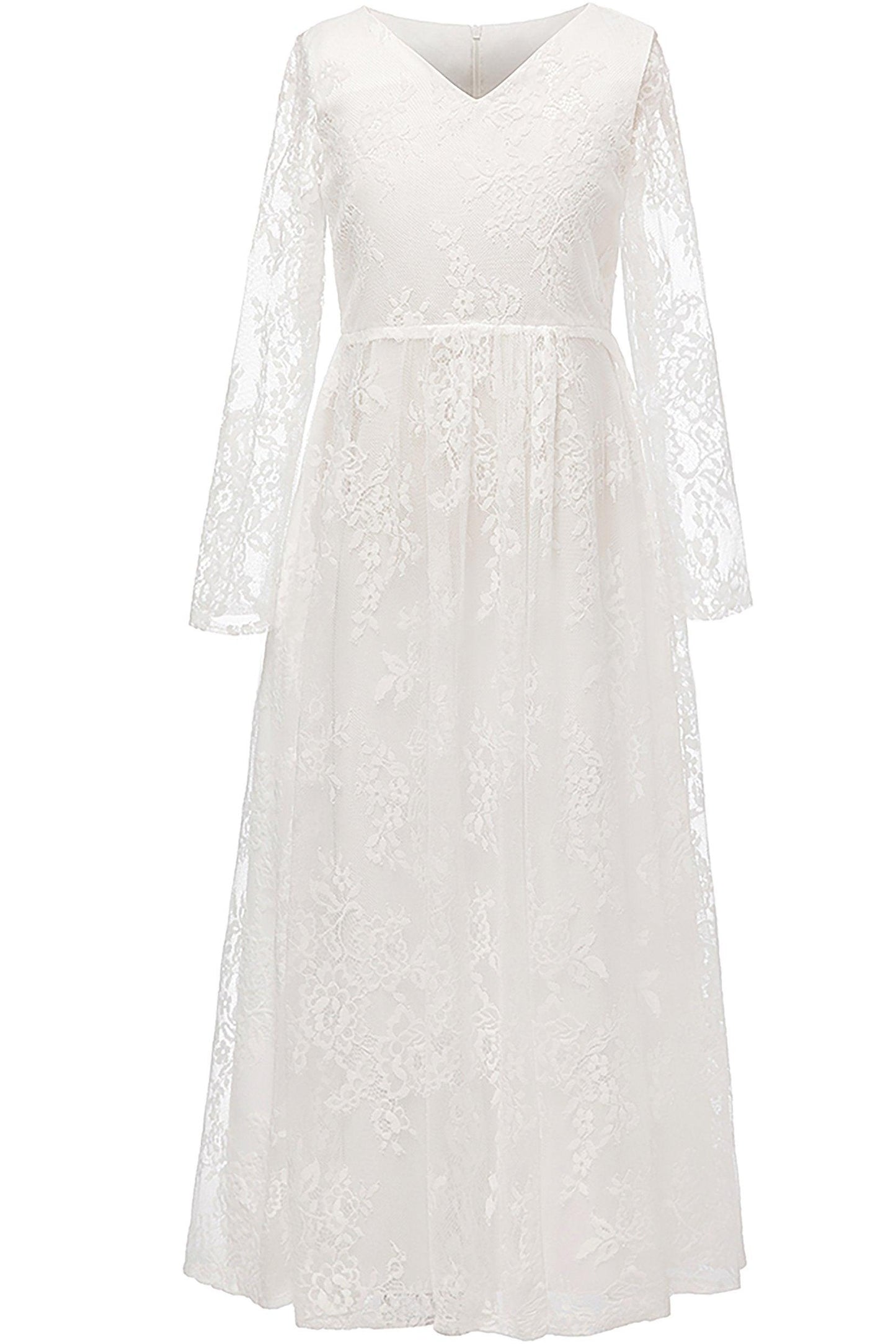 A-Line Floor Length Lace Flower Girl Dress CF0301