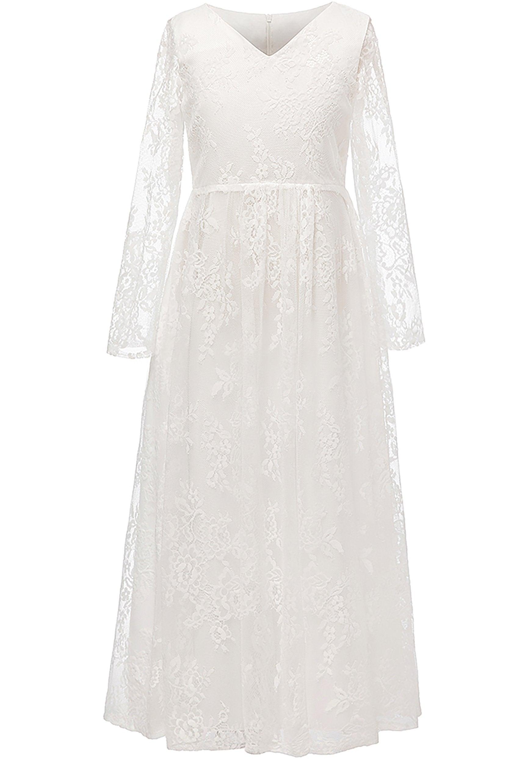A-Line Floor Length Lace Flower Girl Dress CF0301 - COCOMELODY