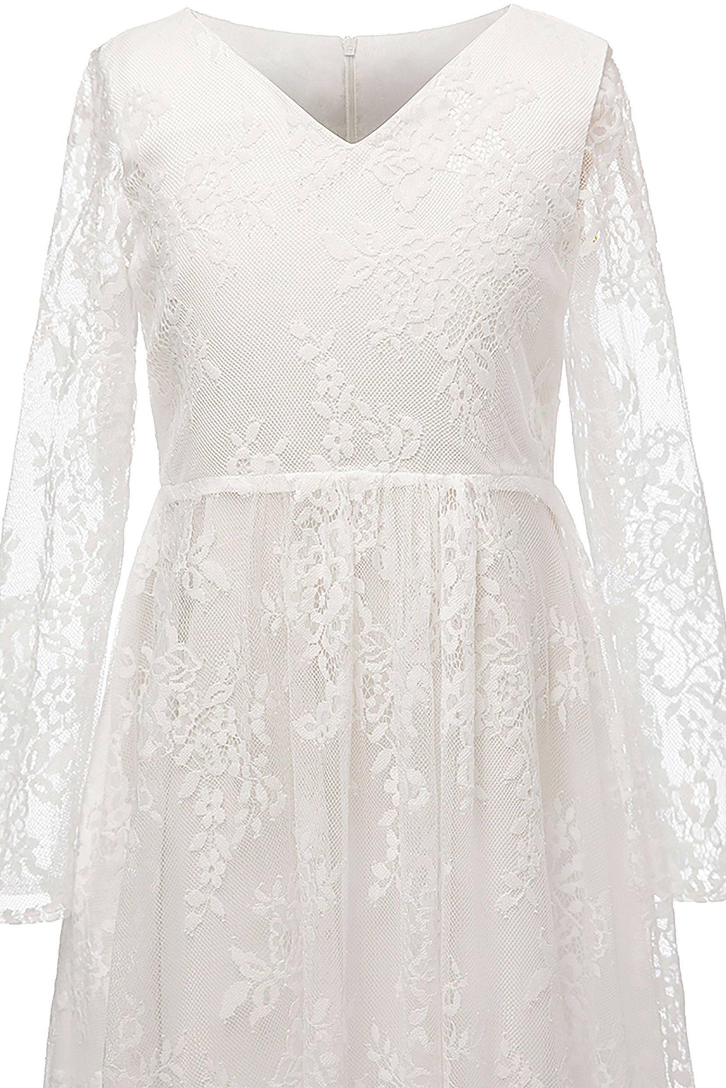A-Line Floor Length Lace Flower Girl Dress CF0301 - COCOMELODY