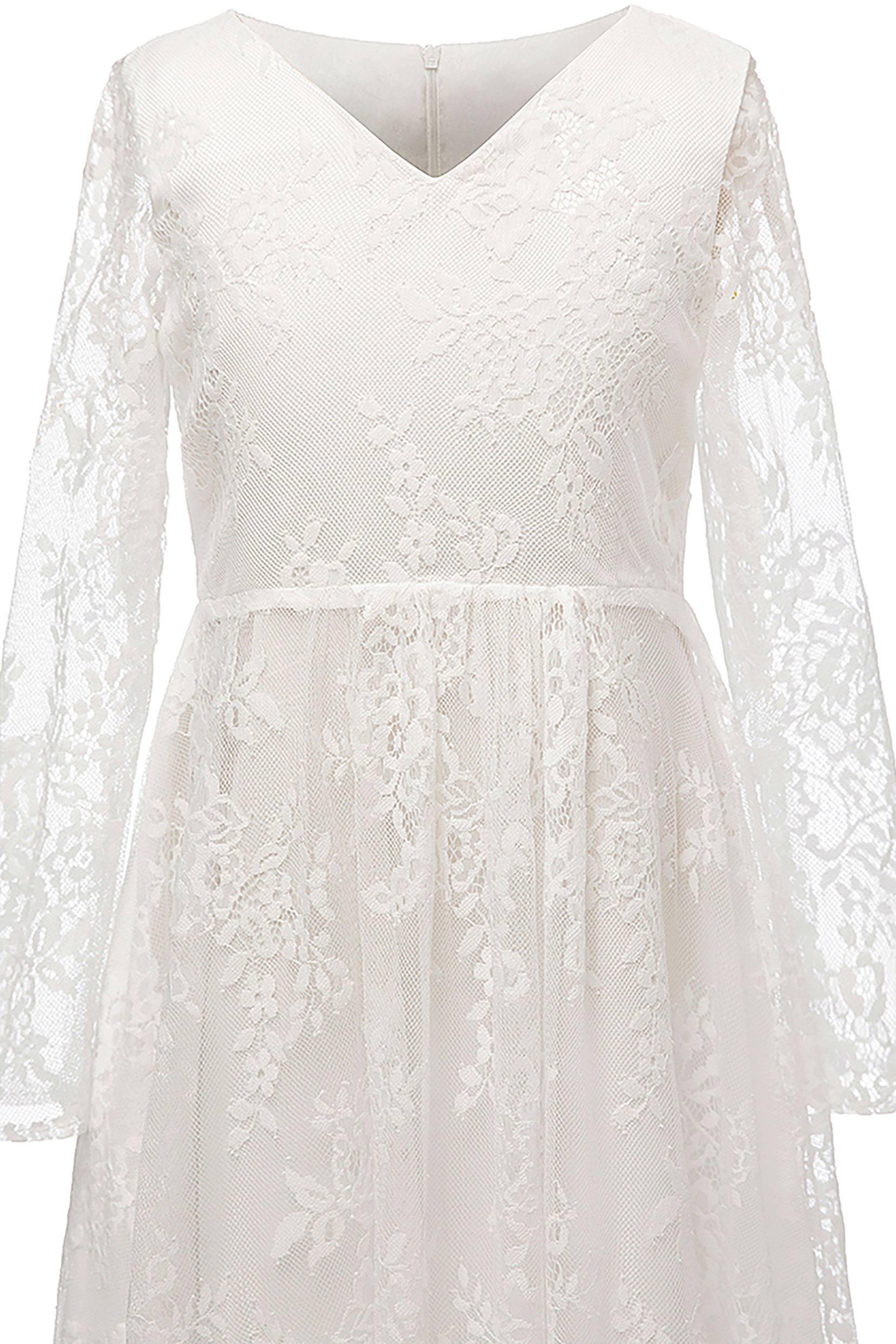 A-Line Floor Length Lace Flower Girl Dress CF0301 - COCOMELODY