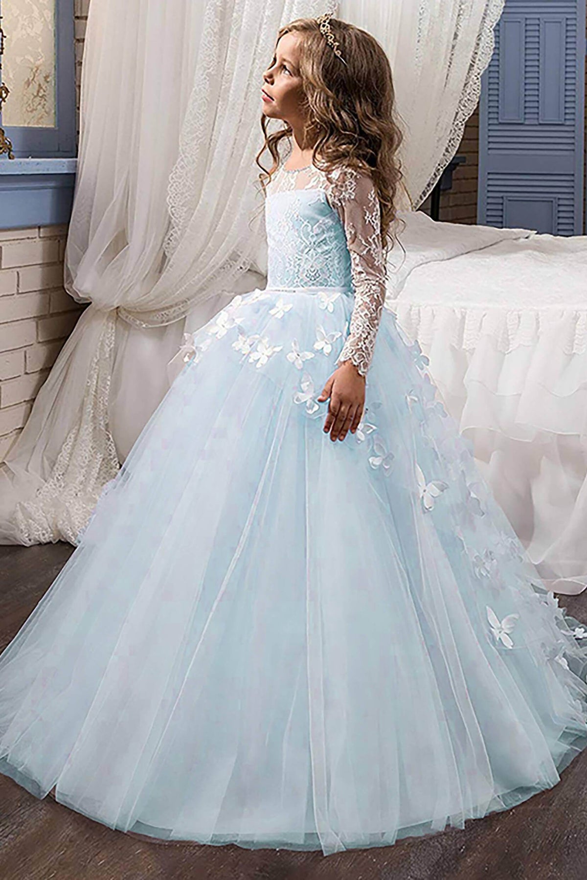 winter flower girl dresses Virelle - Velvet Dress Champagne wedding party Flower Girl Dresses | Gown