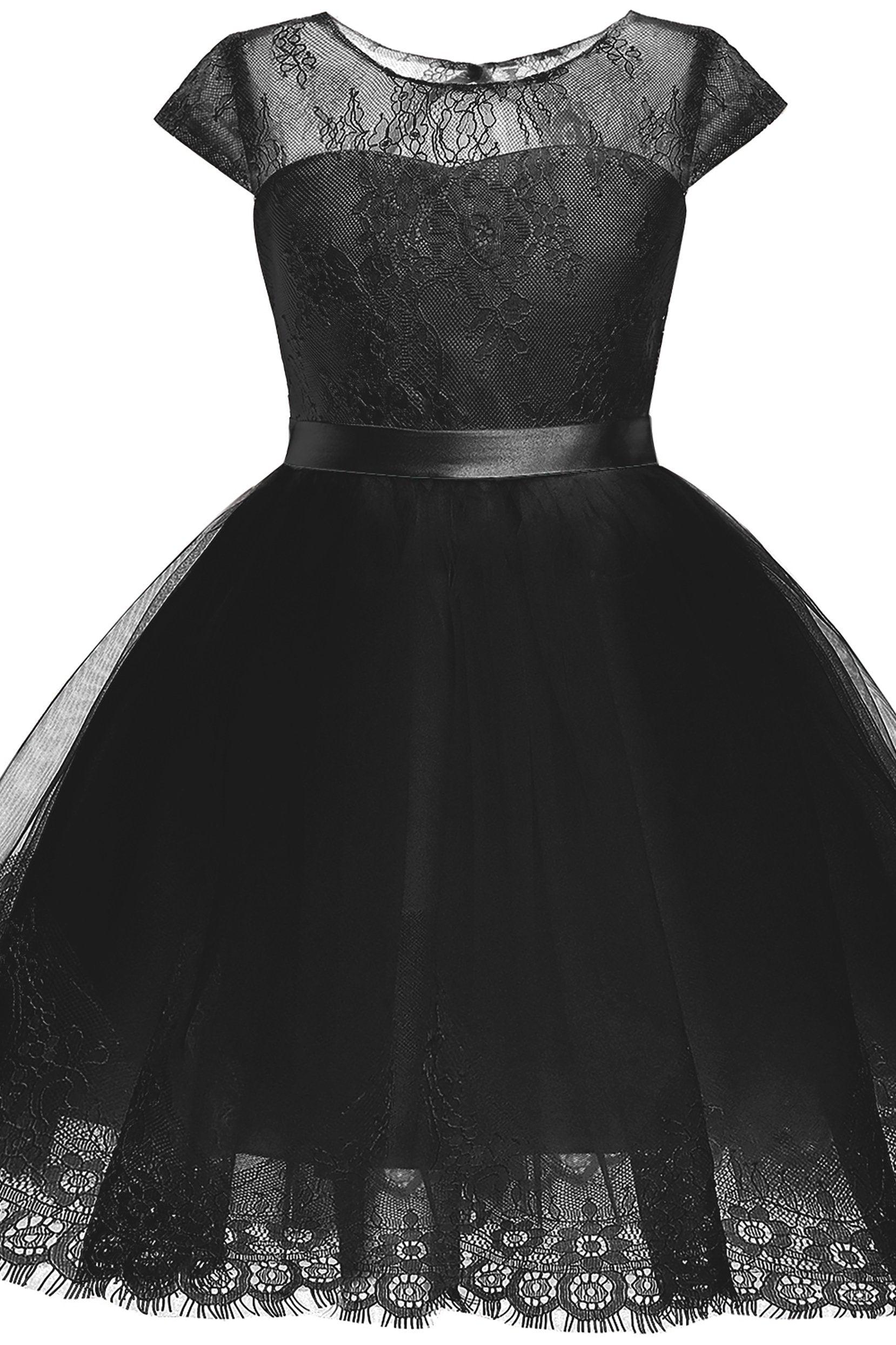 A-Line Knee Length Tulle Lace Flower Girl Dress CF0307 - COCOMELODY