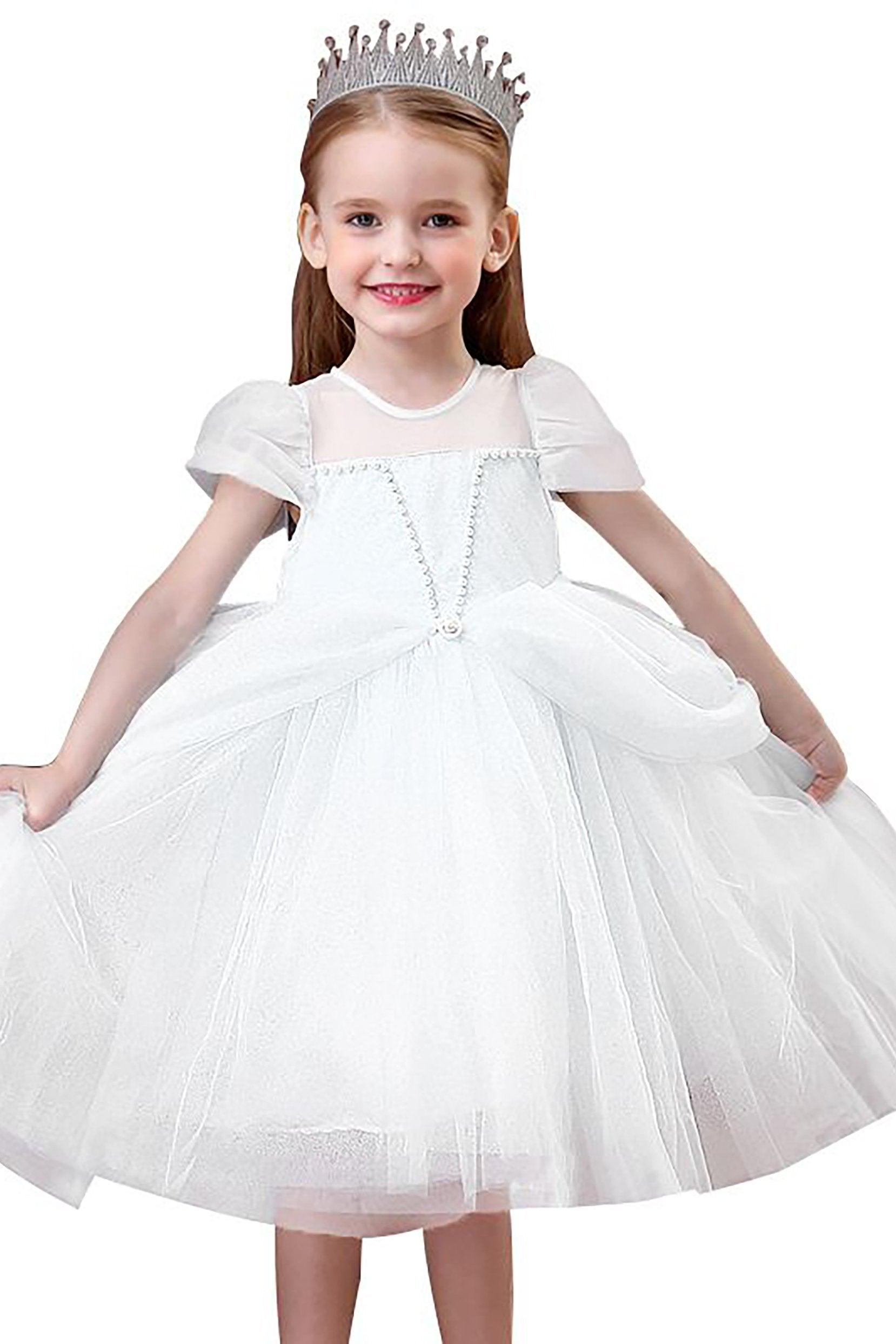 A-Line Knee Length Tulle Lace Flower Girl Dress CF0309 - COCOMELODY