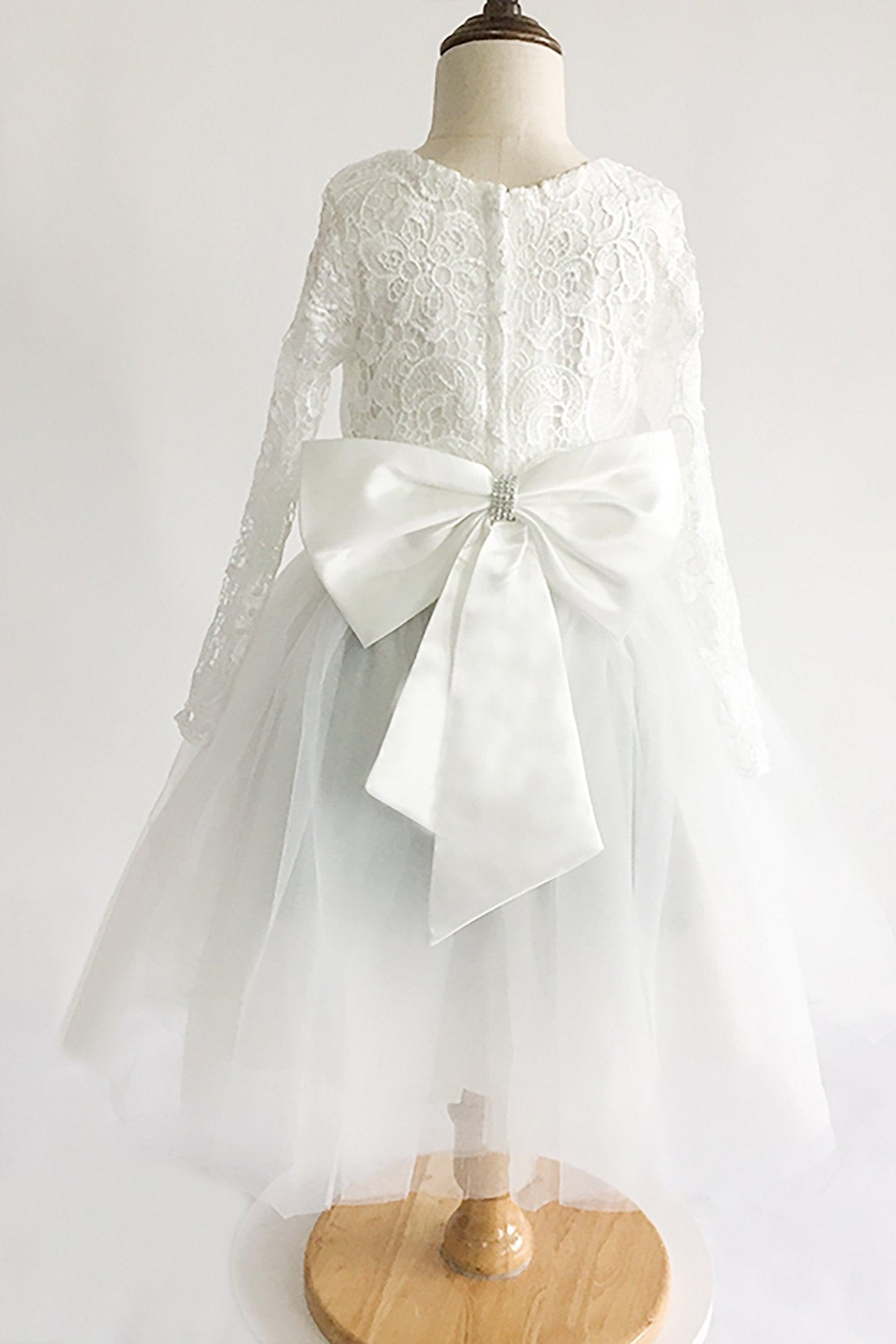 A-Line Floor Length Tulle Lace Flower Girl Dress CF0310 - COCOMELODY