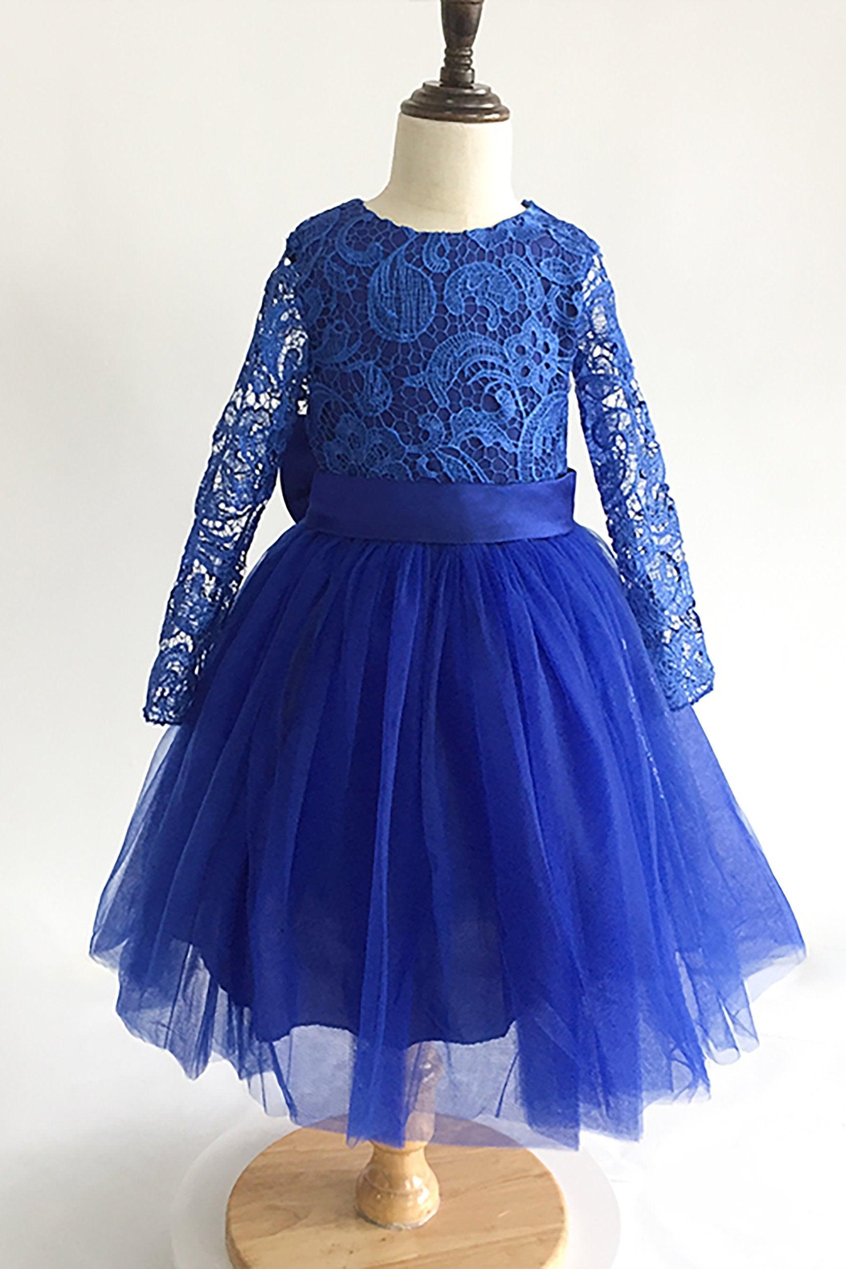 A-Line Floor Length Tulle Lace Flower Girl Dress CF0310 - COCOMELODY