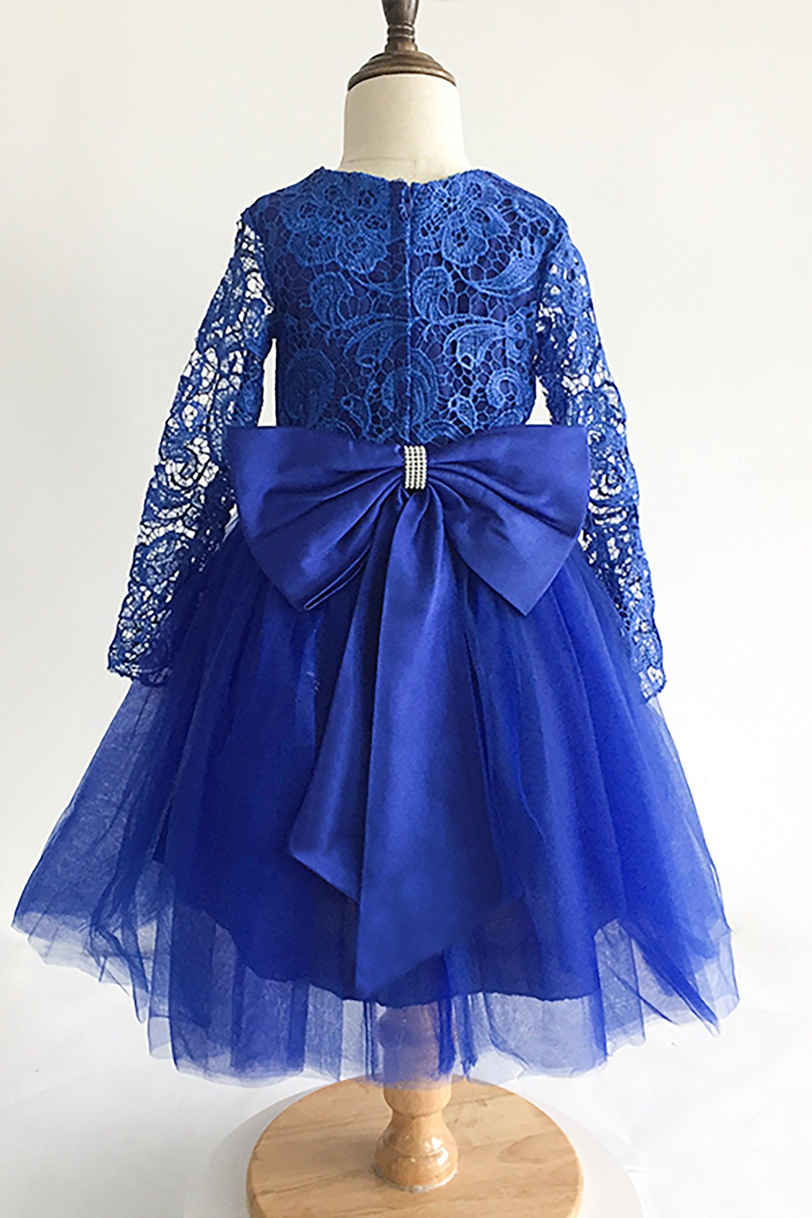 A-Line Floor Length Tulle Lace Flower Girl Dress CF0310 - COCOMELODY