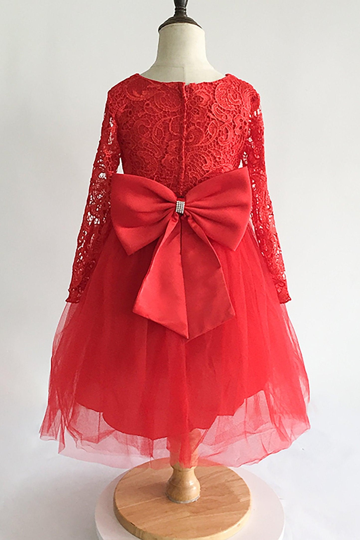 A-Line Floor Length Tulle Lace Flower Girl Dress CF0310 - COCOMELODY