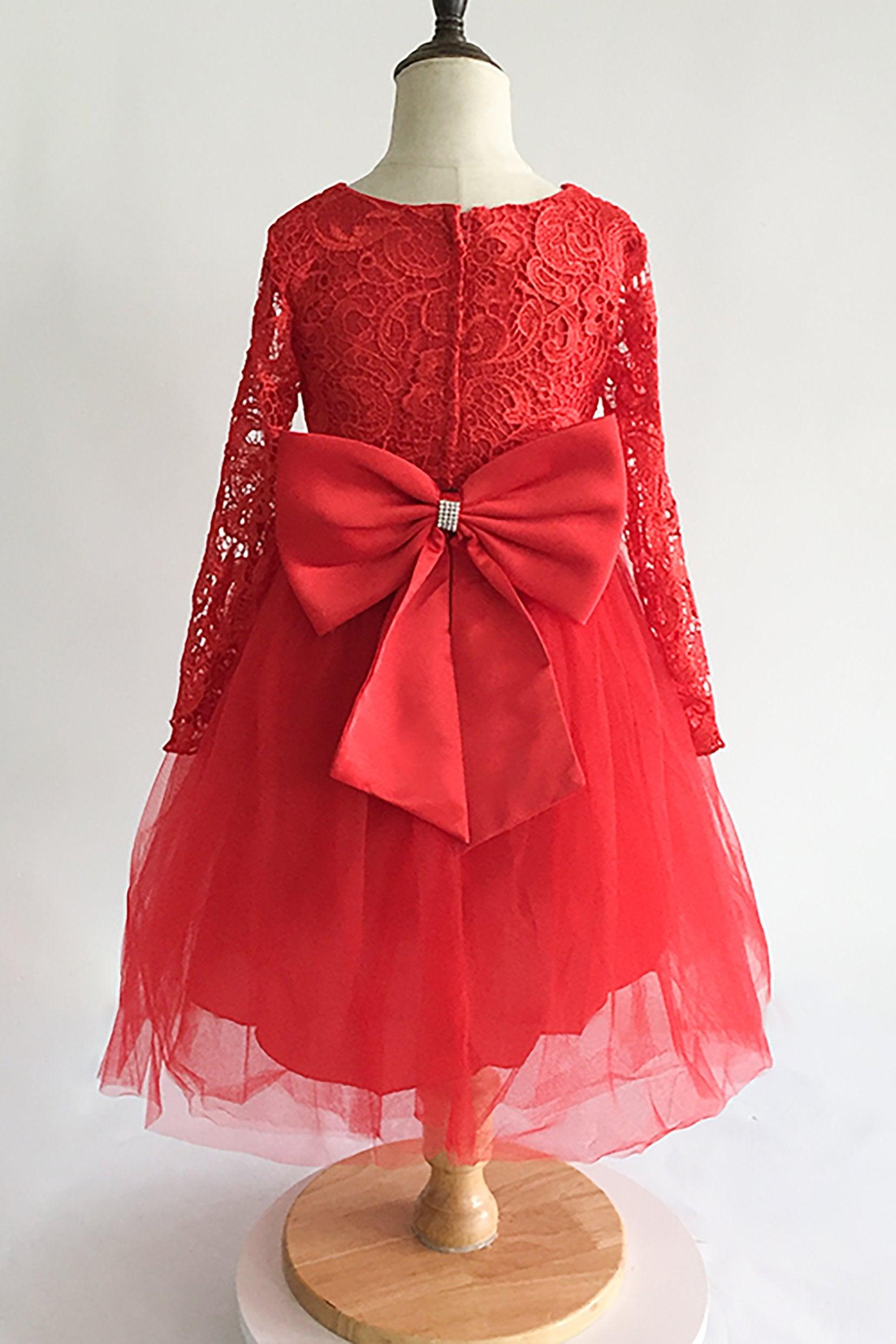 A-Line Floor Length Tulle Lace Flower Girl Dress CF0310 - COCOMELODY