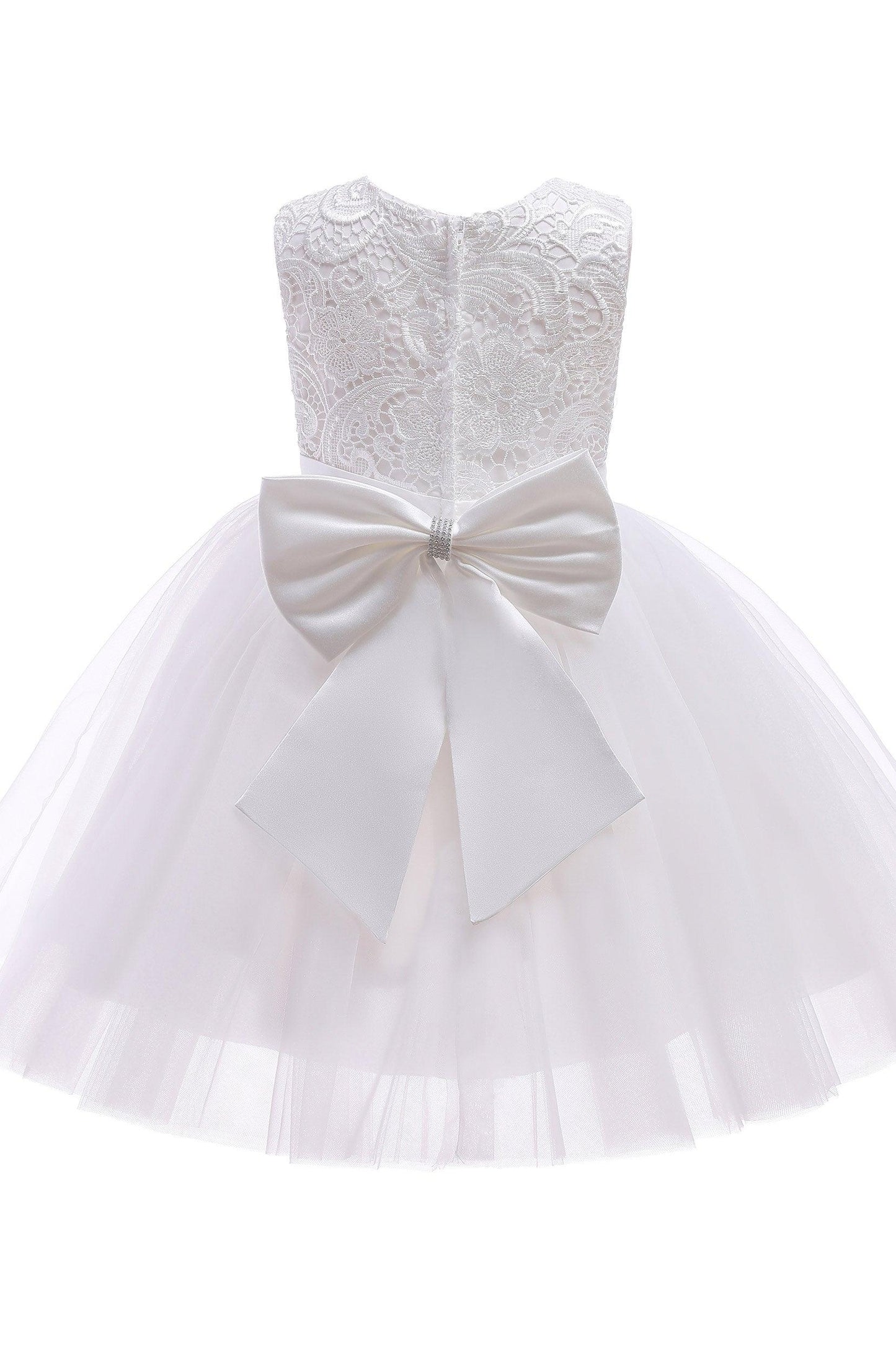 A-Line Tea Length Tulle Lace Flower Girl Dress CF0312 - COCOMELODY