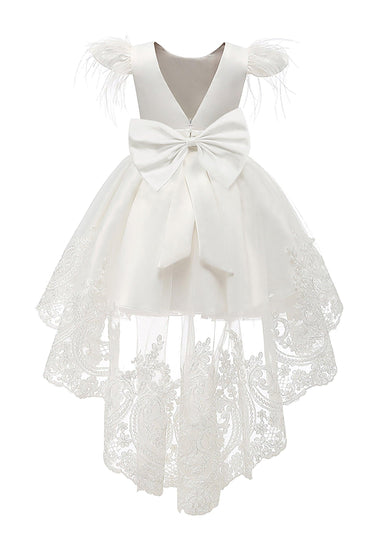 A-Line High-Low Tulle Lace Flower Girl Dress CF0313