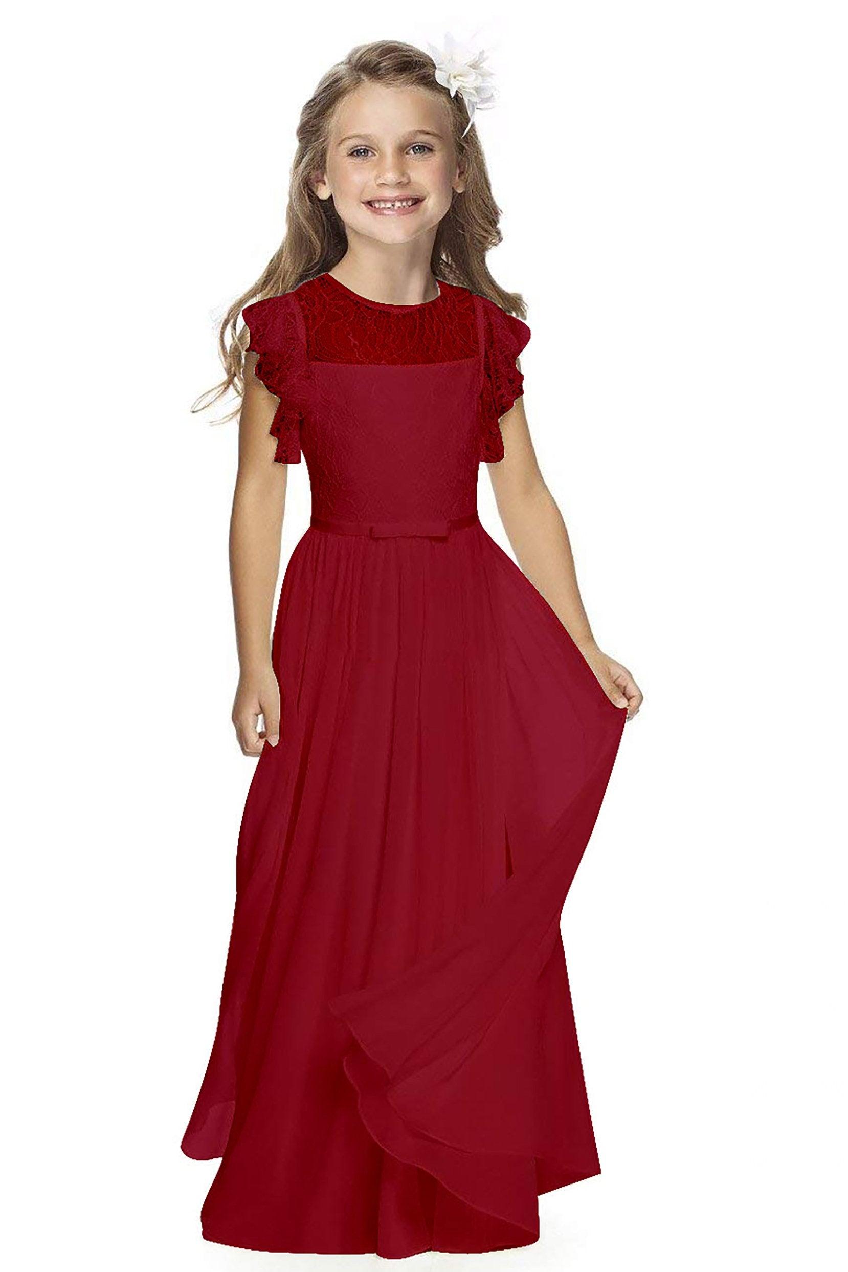 A-Line Floor Length Tulle Lace Flower Girl Dress CF0323 - COCOMELODY
