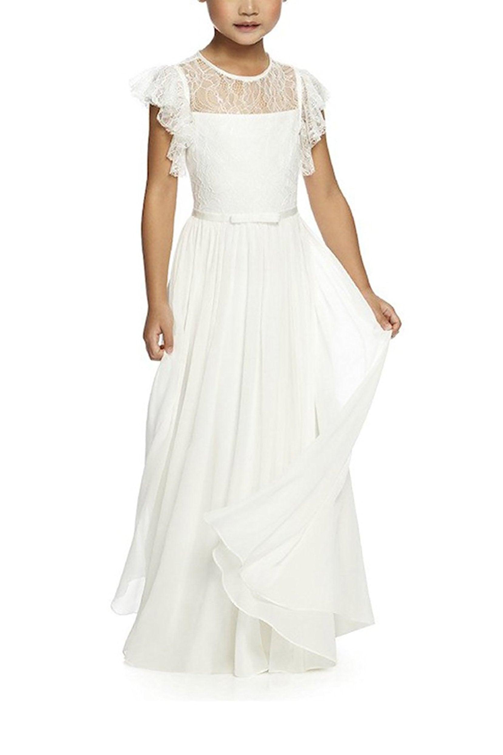A-Line Floor Length Tulle Lace Flower Girl Dress CF0323 - COCOMELODY