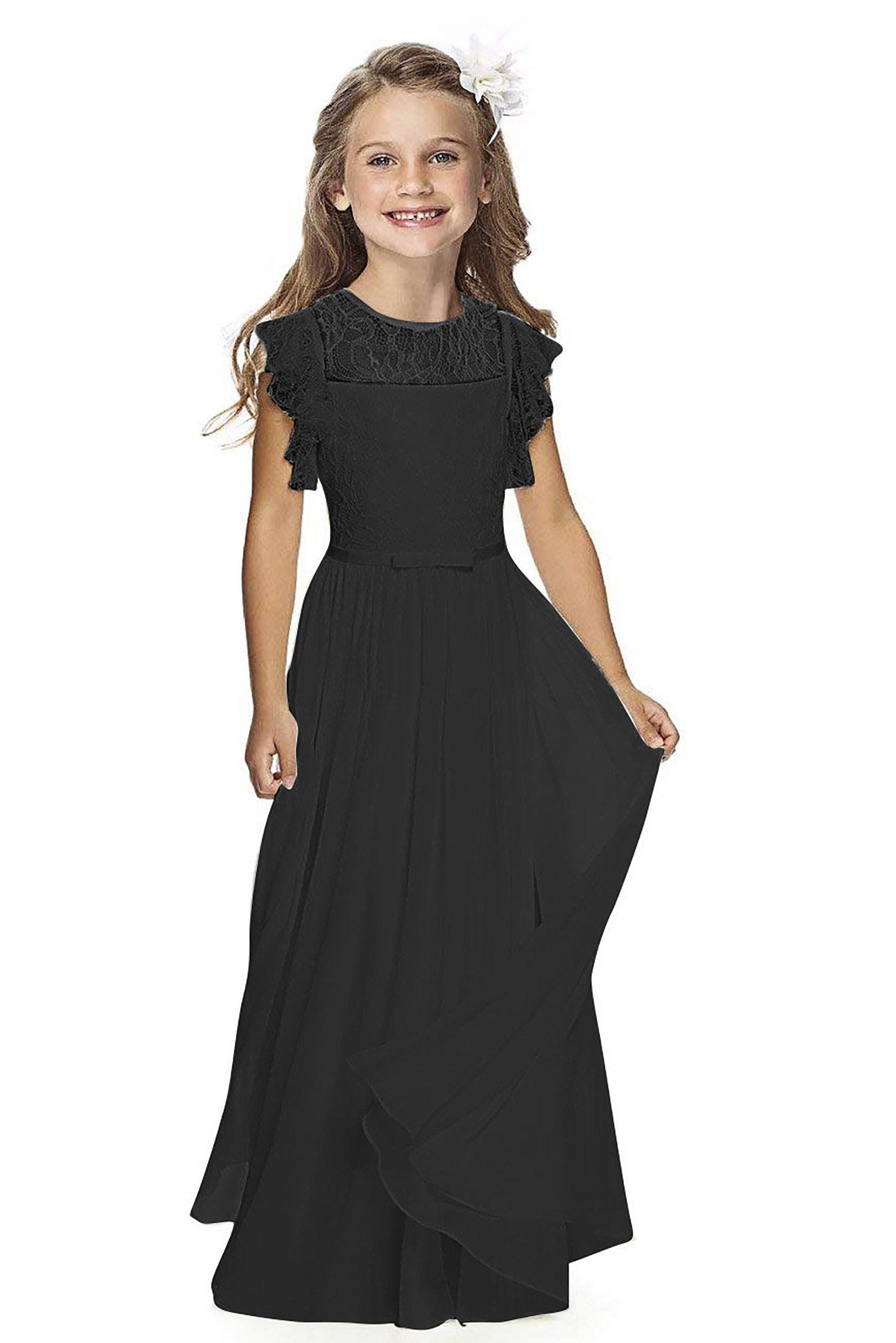 A-Line Floor Length Tulle Lace Flower Girl Dress CF0323 - COCOMELODY