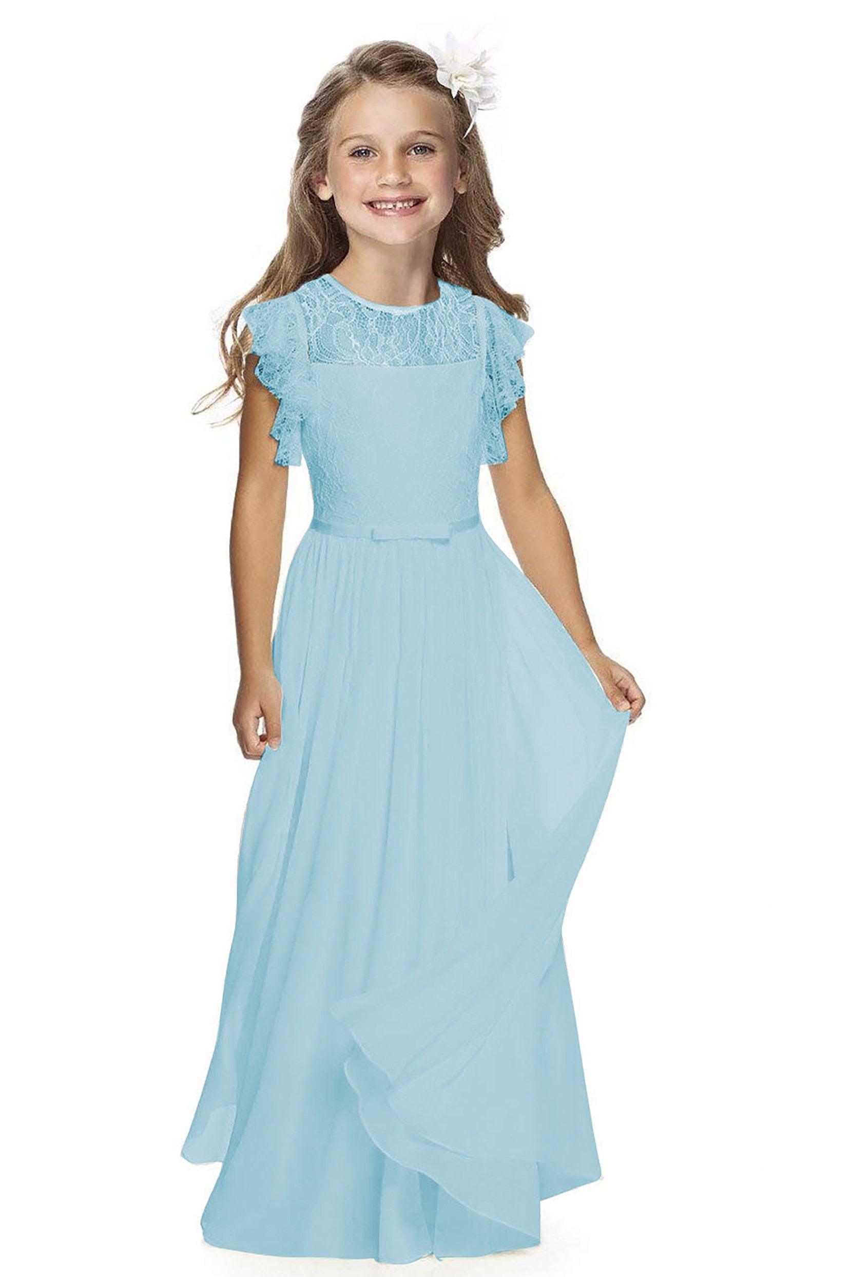 A-Line Floor Length Tulle Lace Flower Girl Dress CF0323 - COCOMELODY