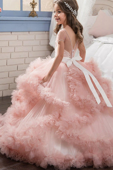 Ball Gown Floor Length Tulle Flower Girl Dress CF0328