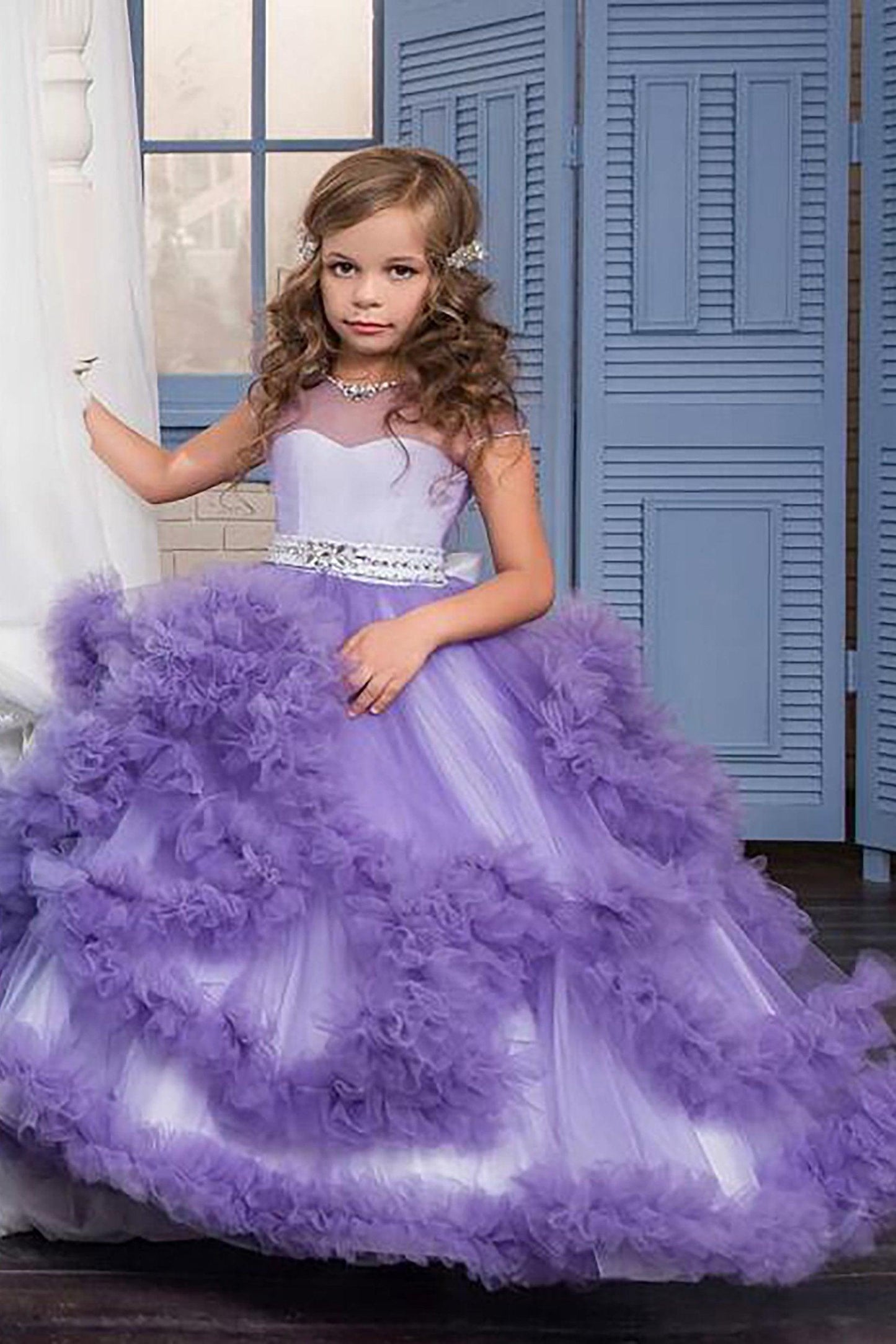 Ball Gown Floor Length Tulle Flower Girl Dress CF0328