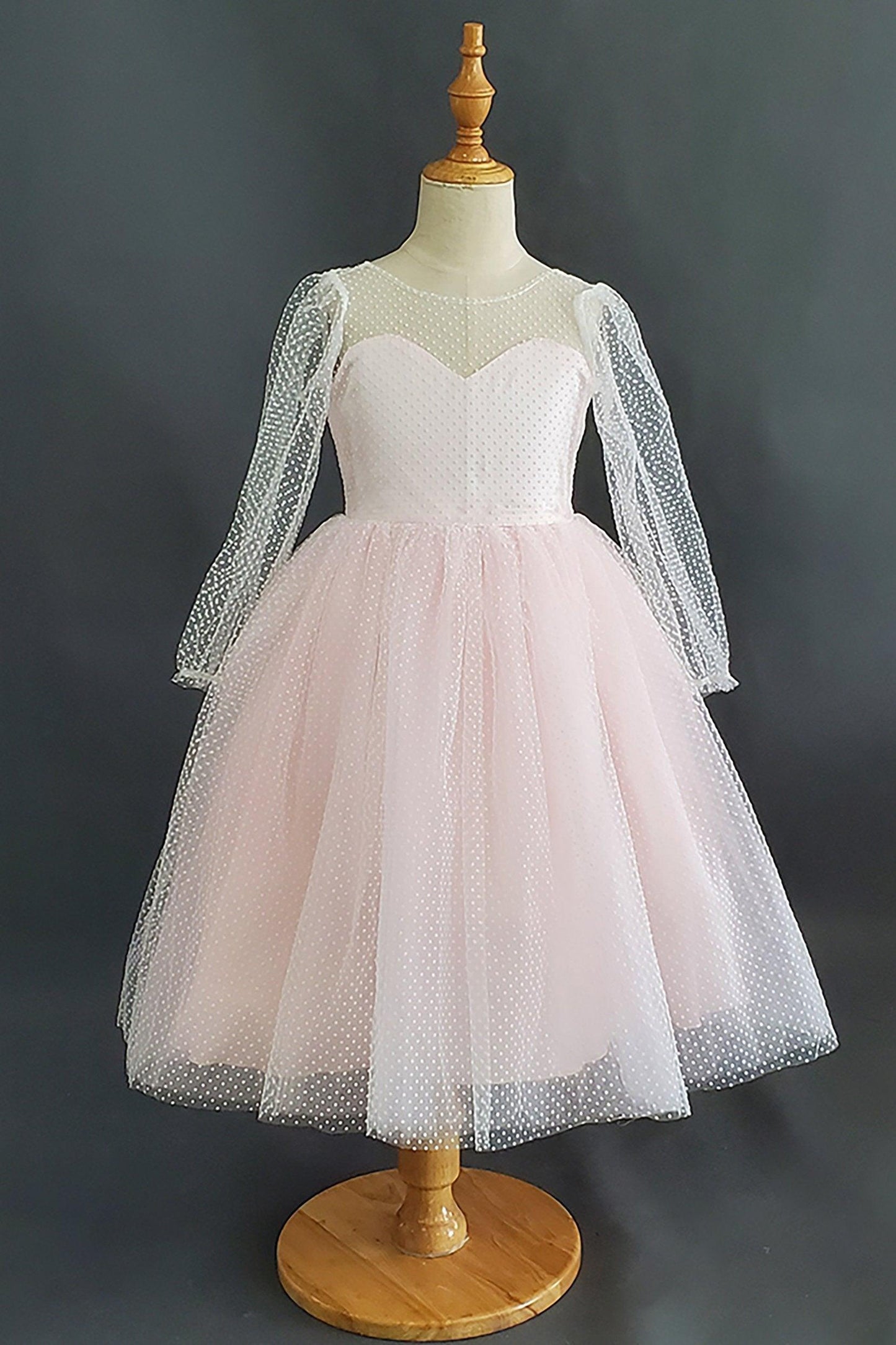 A-Line Knee Length Tulle Lace Flower Girl Dress CF0331 - COCOMELODY