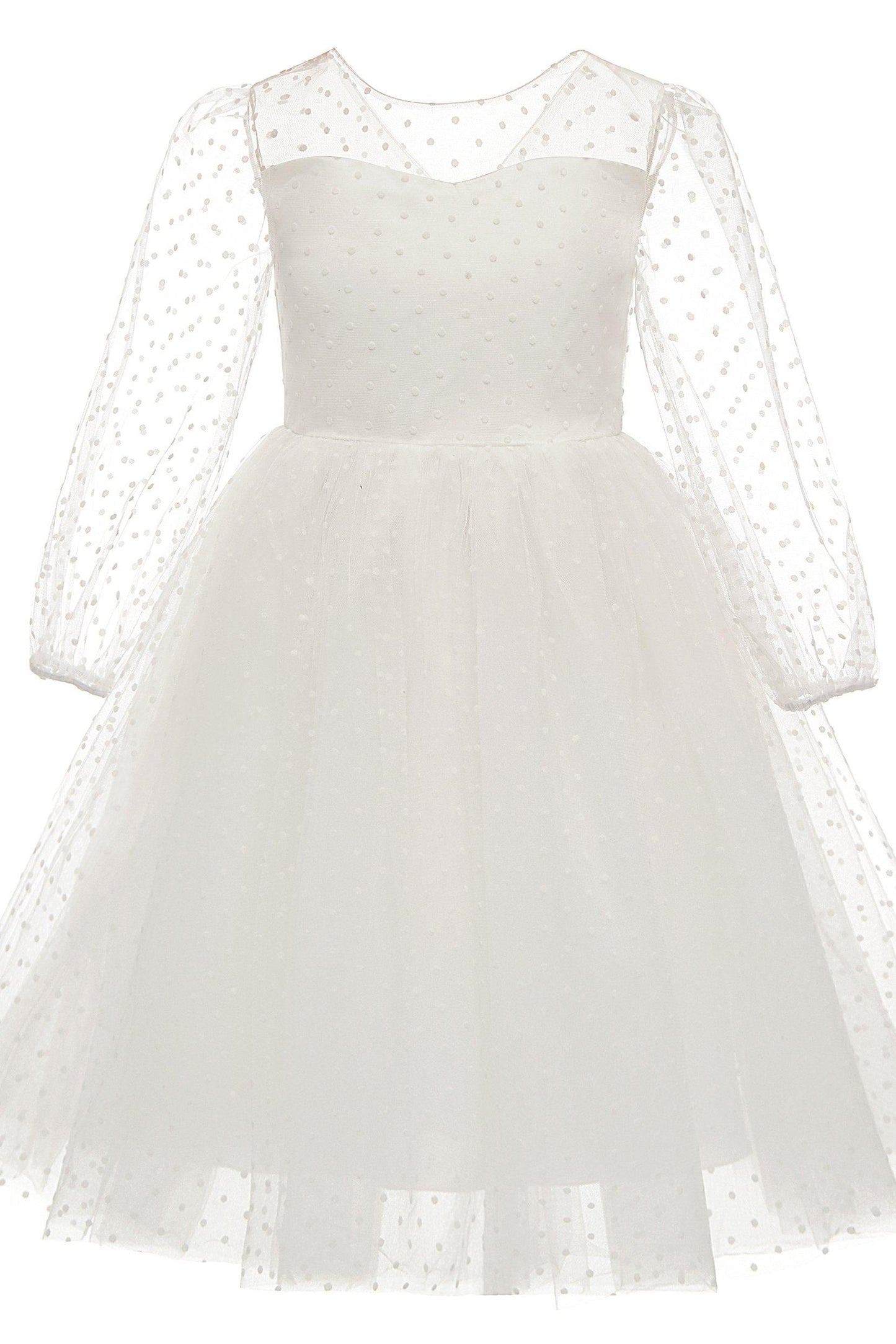 A-Line Knee Length Tulle Lace Flower Girl Dress CF0331 - COCOMELODY
