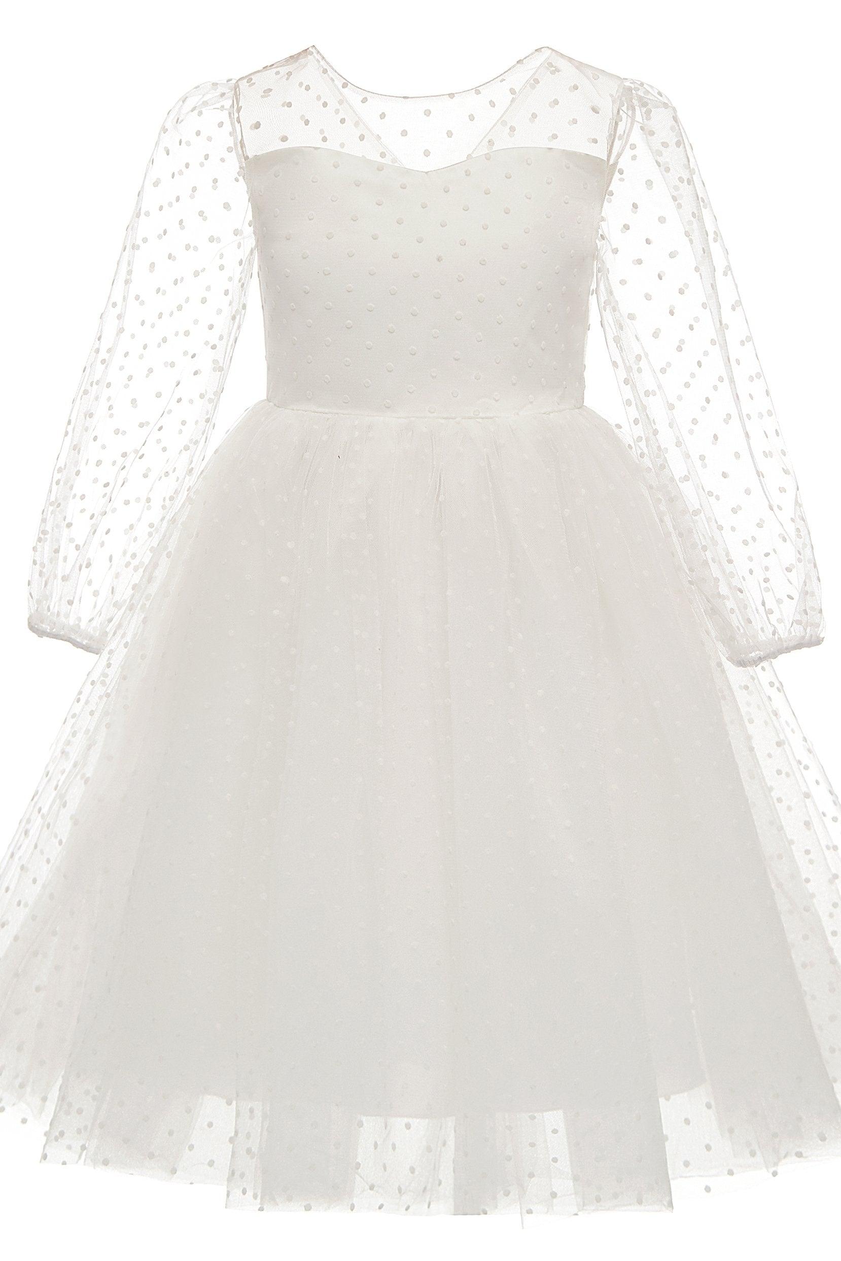 A-Line Knee Length Tulle Lace Flower Girl Dress CF0331 - COCOMELODY