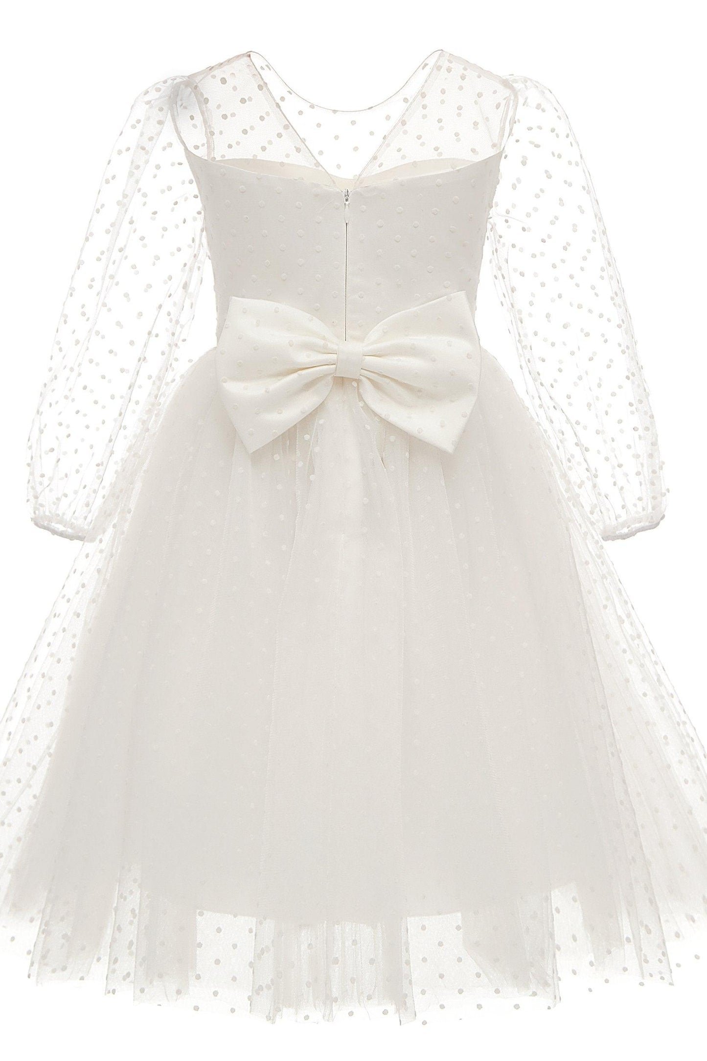 A-Line Knee Length Tulle Lace Flower Girl Dress CF0331 - COCOMELODY