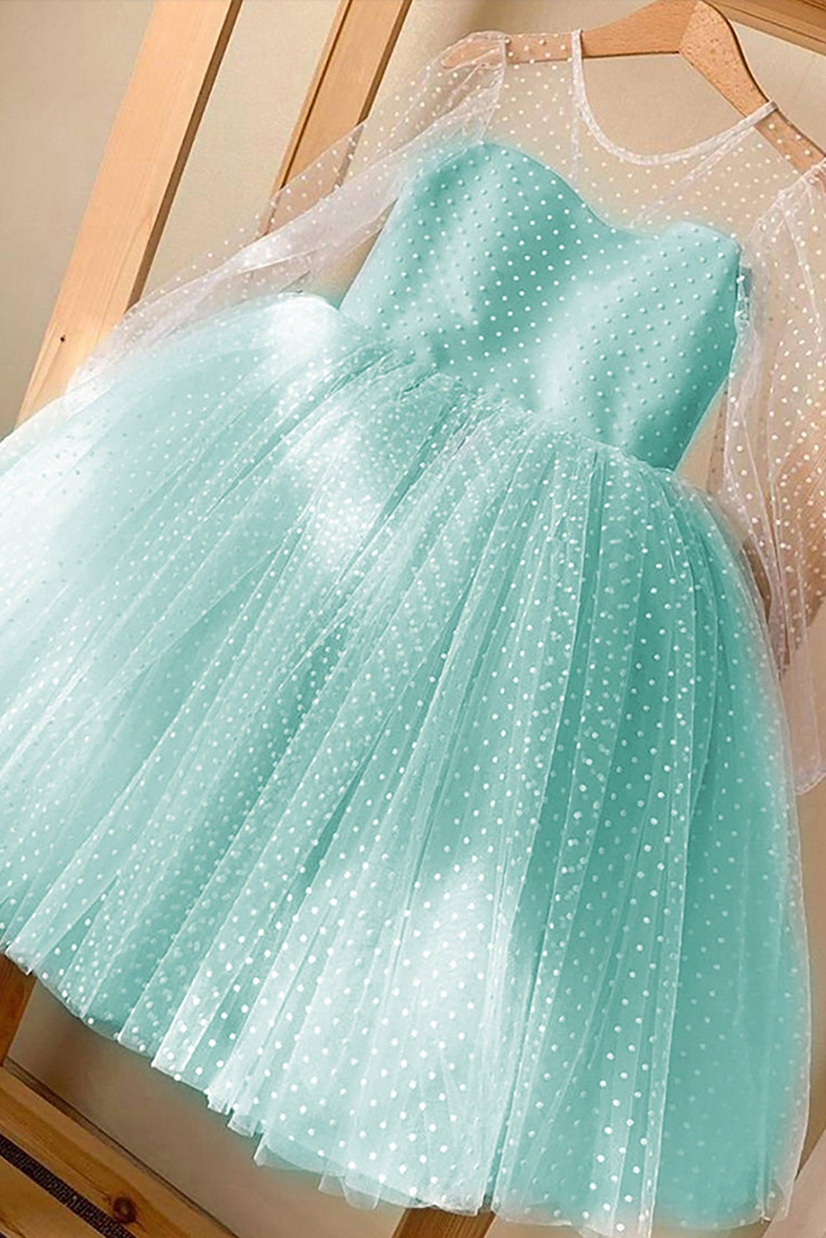 A-Line Knee Length Tulle Lace Flower Girl Dress CF0331 - COCOMELODY