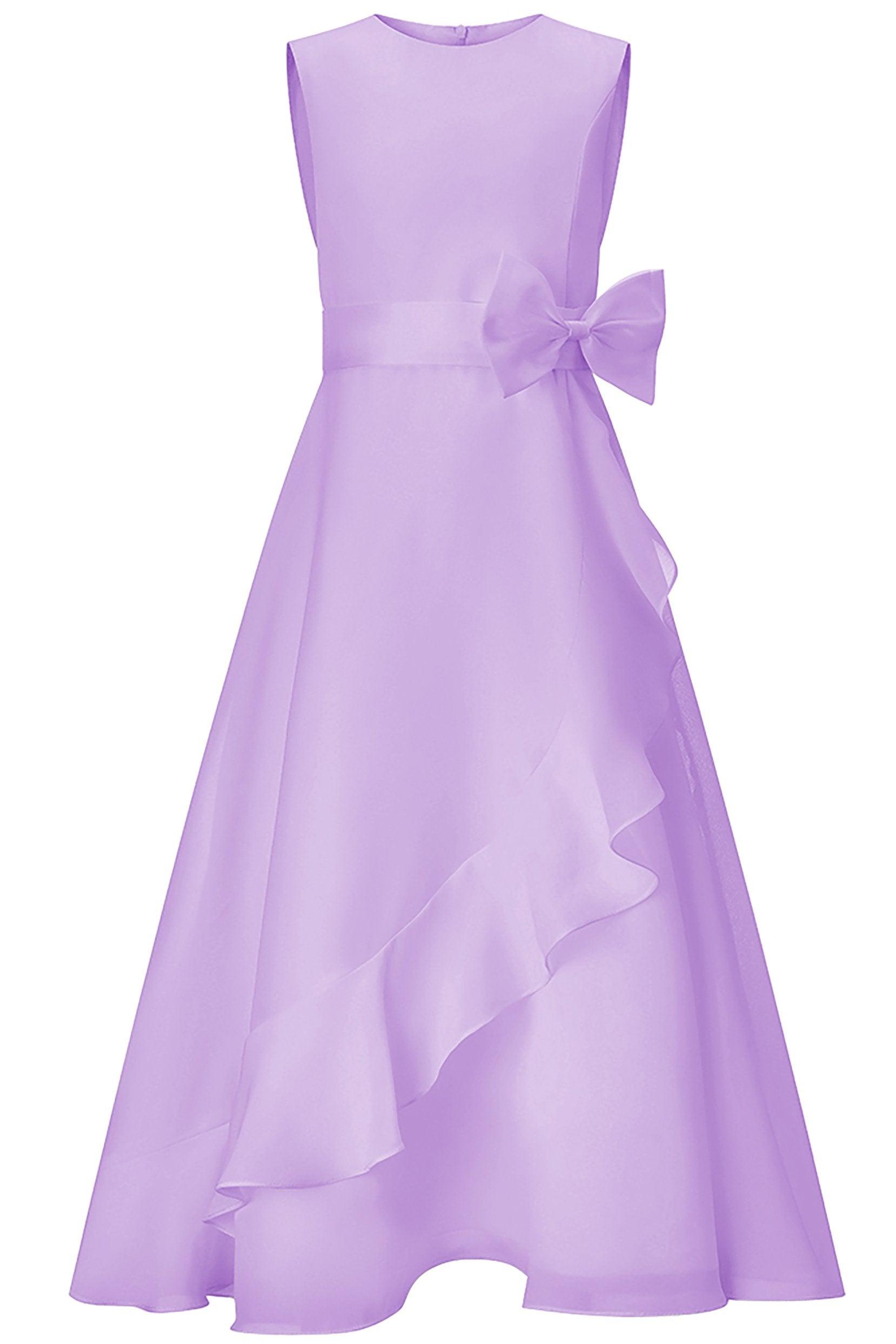 A-Line Tea Length Chiffon Flower Girl Dress CF0332 - COCOMELODY