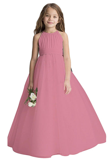 A-Line Floor Length Tulle Flower Girl Dress CF0334 - COCOMELODY