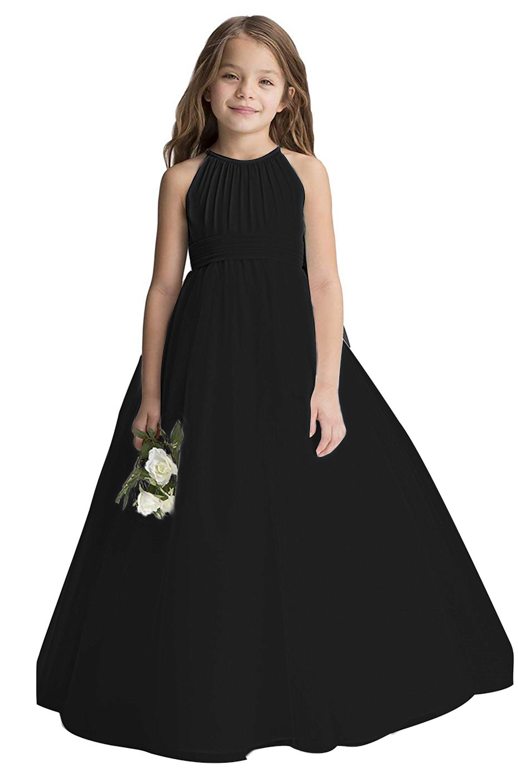 A-Line Floor Length Tulle Flower Girl Dress CF0334 - COCOMELODY