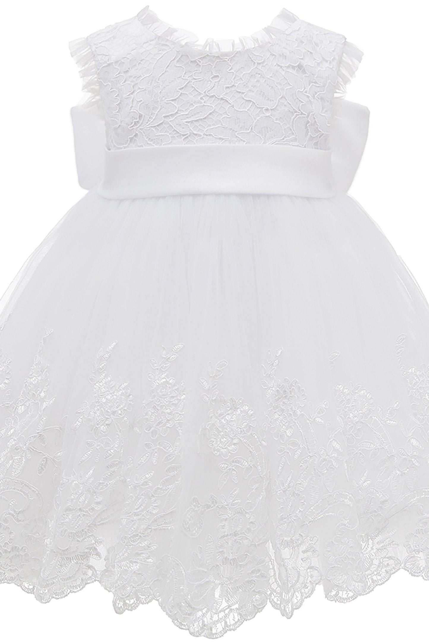 A-Line Knee Length Satin Lace  Flower Girl Dress CF0340