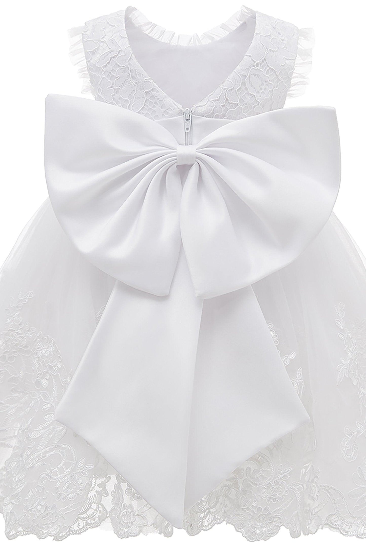 A-Line Knee Length Satin Lace  Flower Girl Dress CF0340