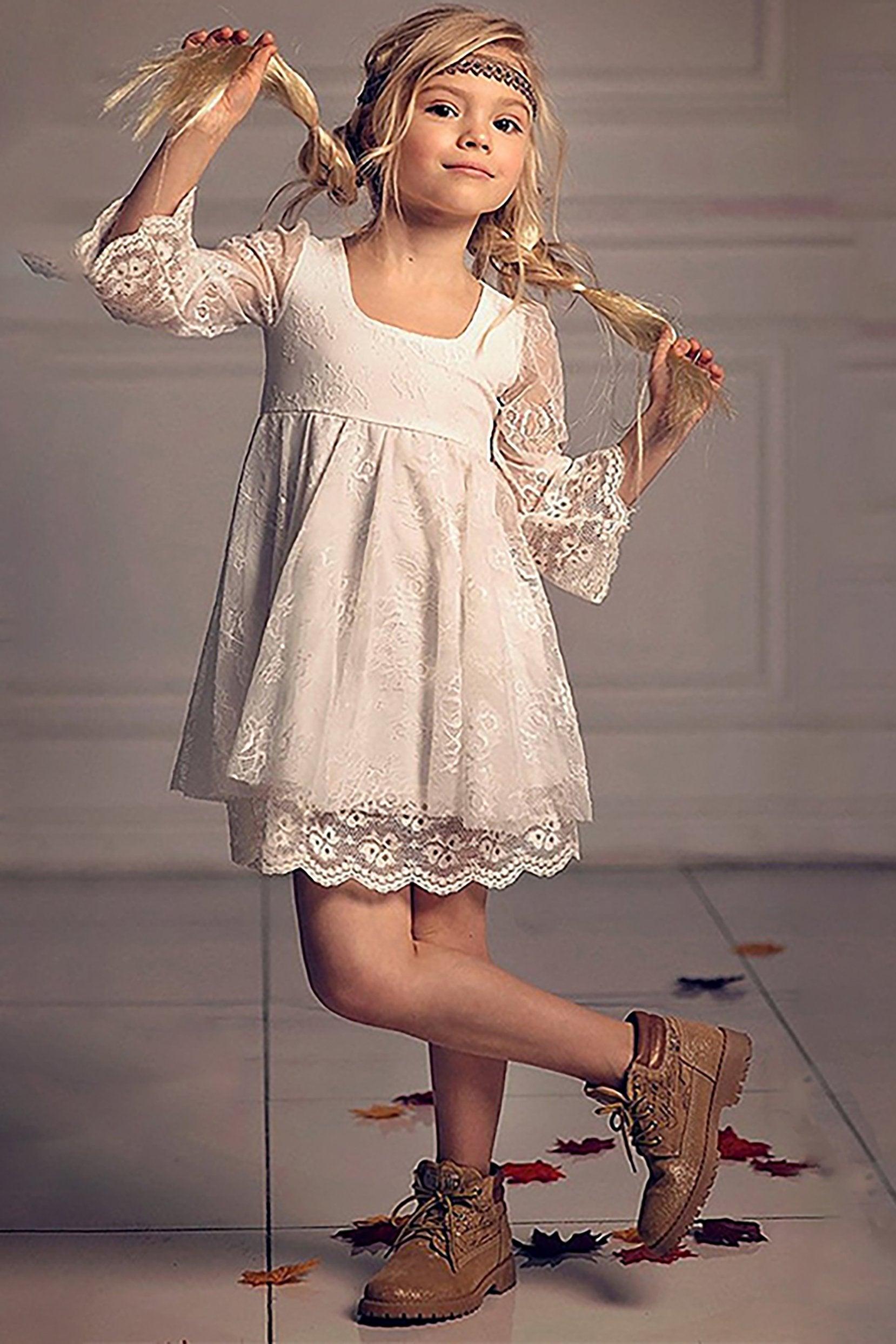 A-Line Short-Mini Tulle Lace Flower Girl Dress CF0344 - COCOMELODY