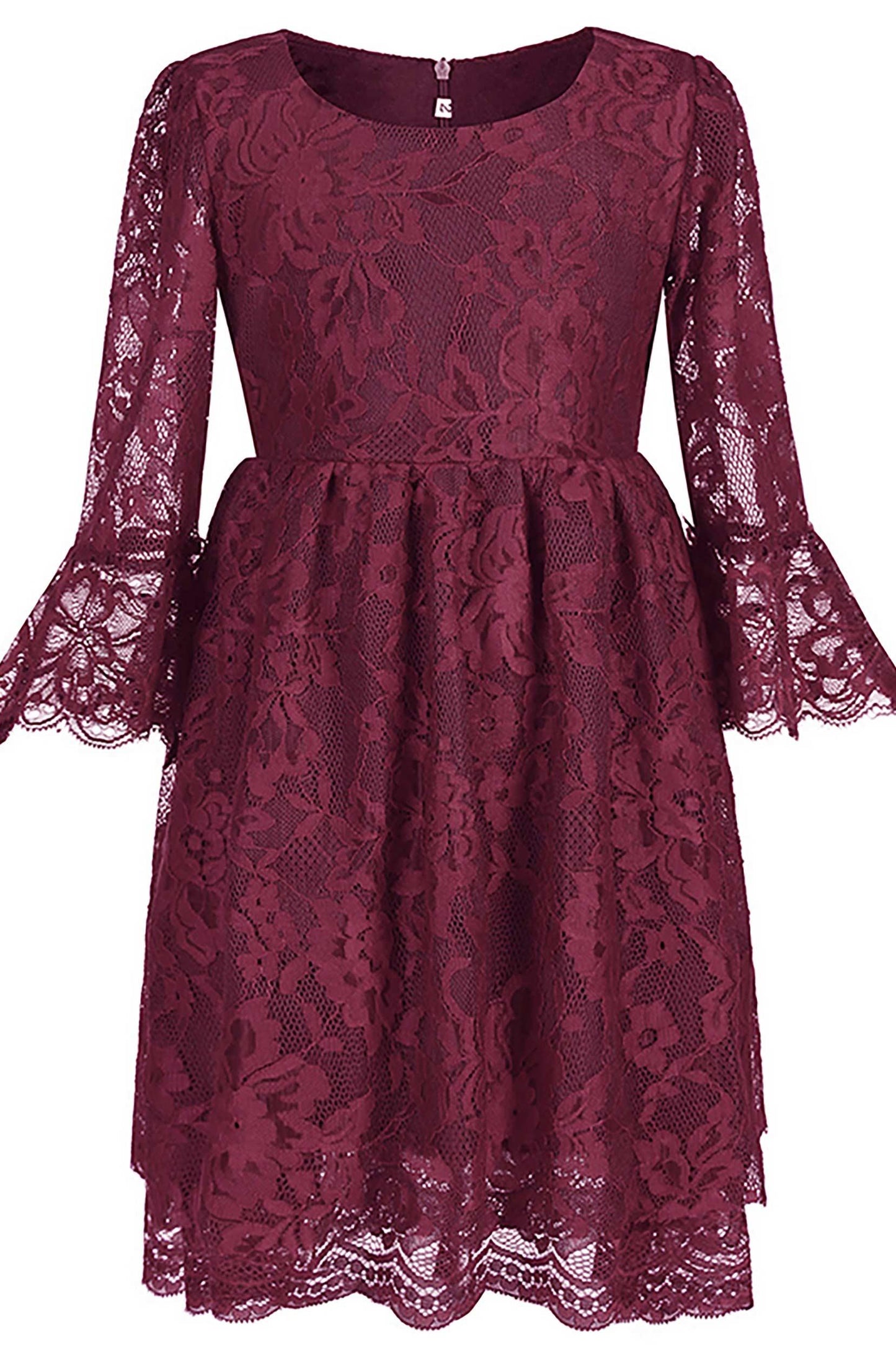 A-Line Short-Mini Tulle Lace Flower Girl Dress CF0344 - COCOMELODY