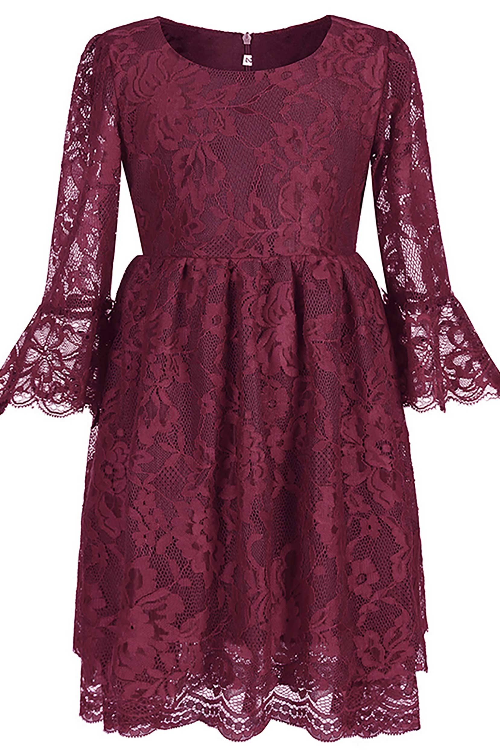 A-Line Short-Mini Tulle Lace Flower Girl Dress CF0344 - COCOMELODY